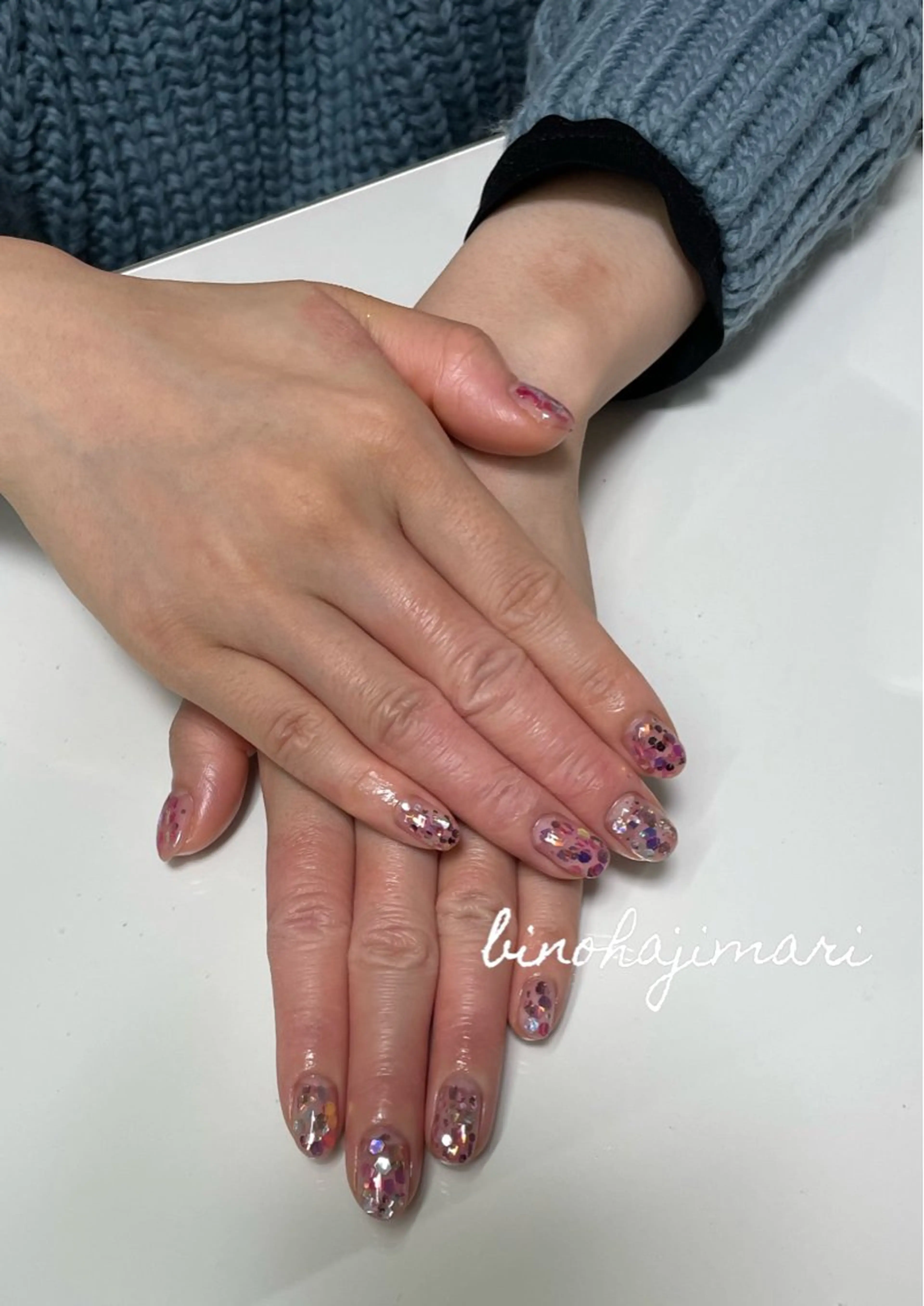 ネイル アートネイル クリアネイル フラッシュネイル ホログラムネイル ラメ(グリッター) ♡Bivi♡自爪に 優しいネイルサロンのネイルデザイン