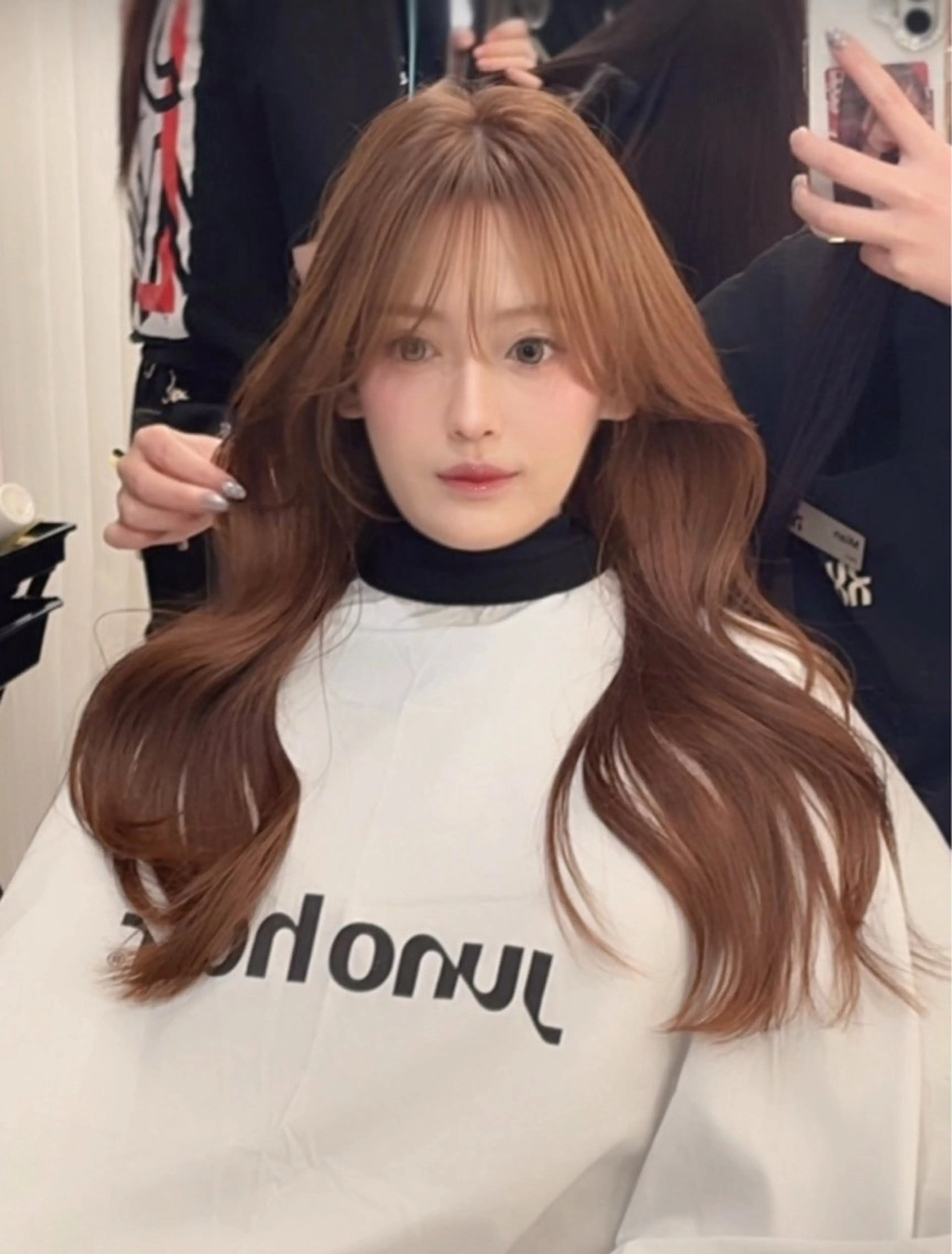 ロング カラー ヘアアレンジ ヘアカラー JUNO韓国ヘア MIAN.⋆𝜗𝜚のヘアスタイル