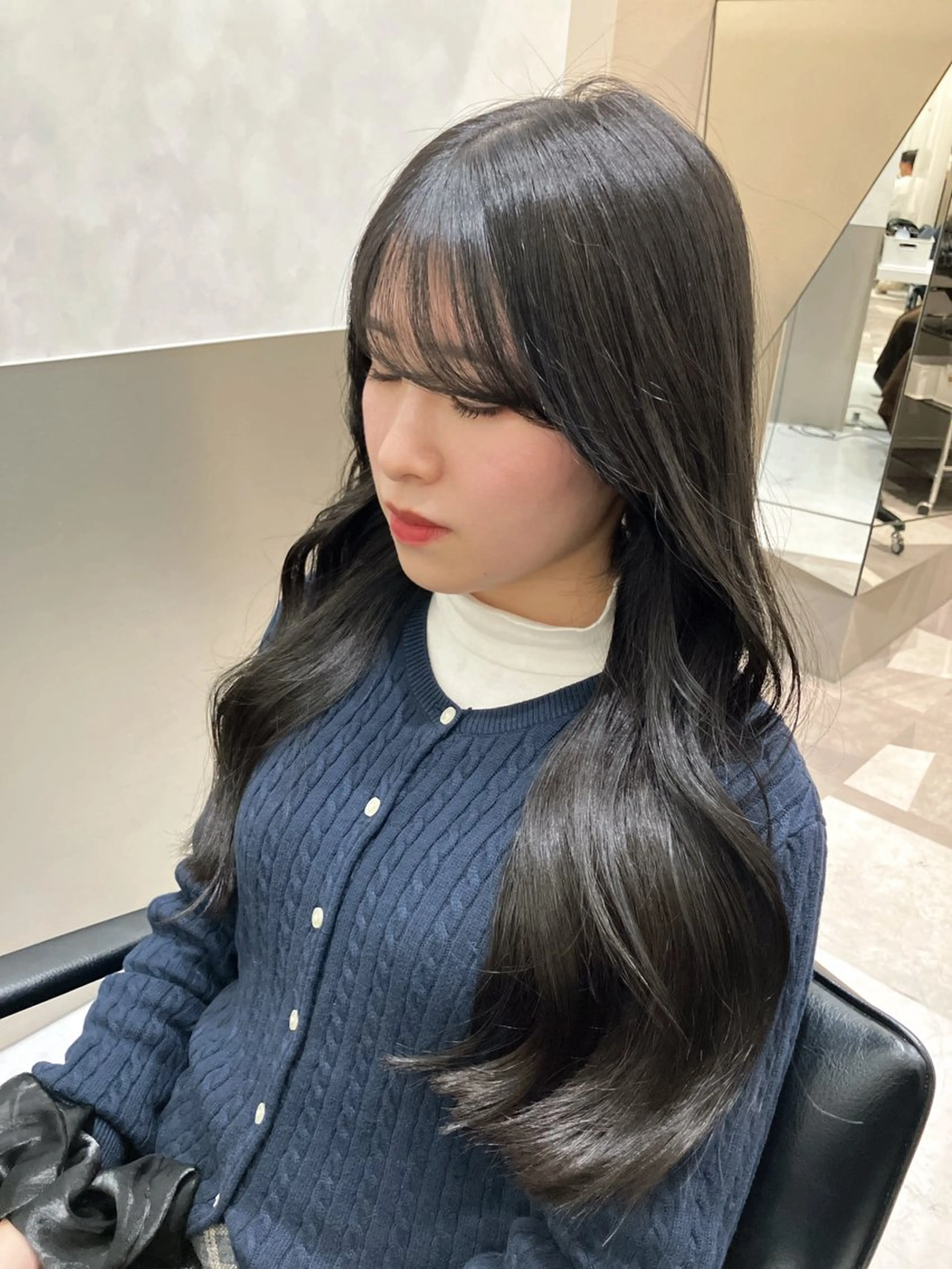 ロング カラー カット ヘアカラー トリートメント 💖ブリーチなし透明 感💖ASAHIのヘアスタイル