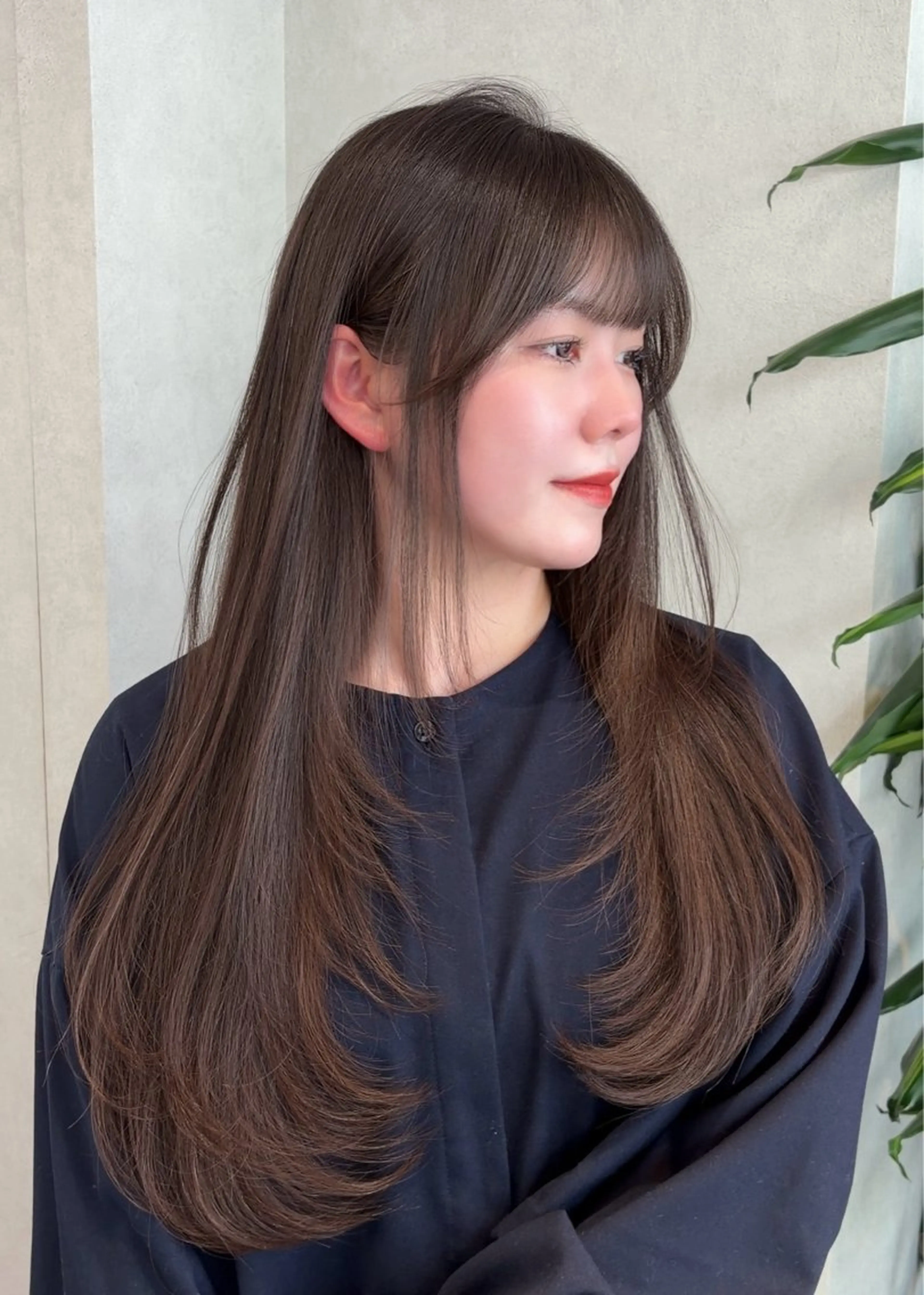 ミディアム カット トリートメント 結べるレイヤーカット /カラー/あさかのヘアスタイル