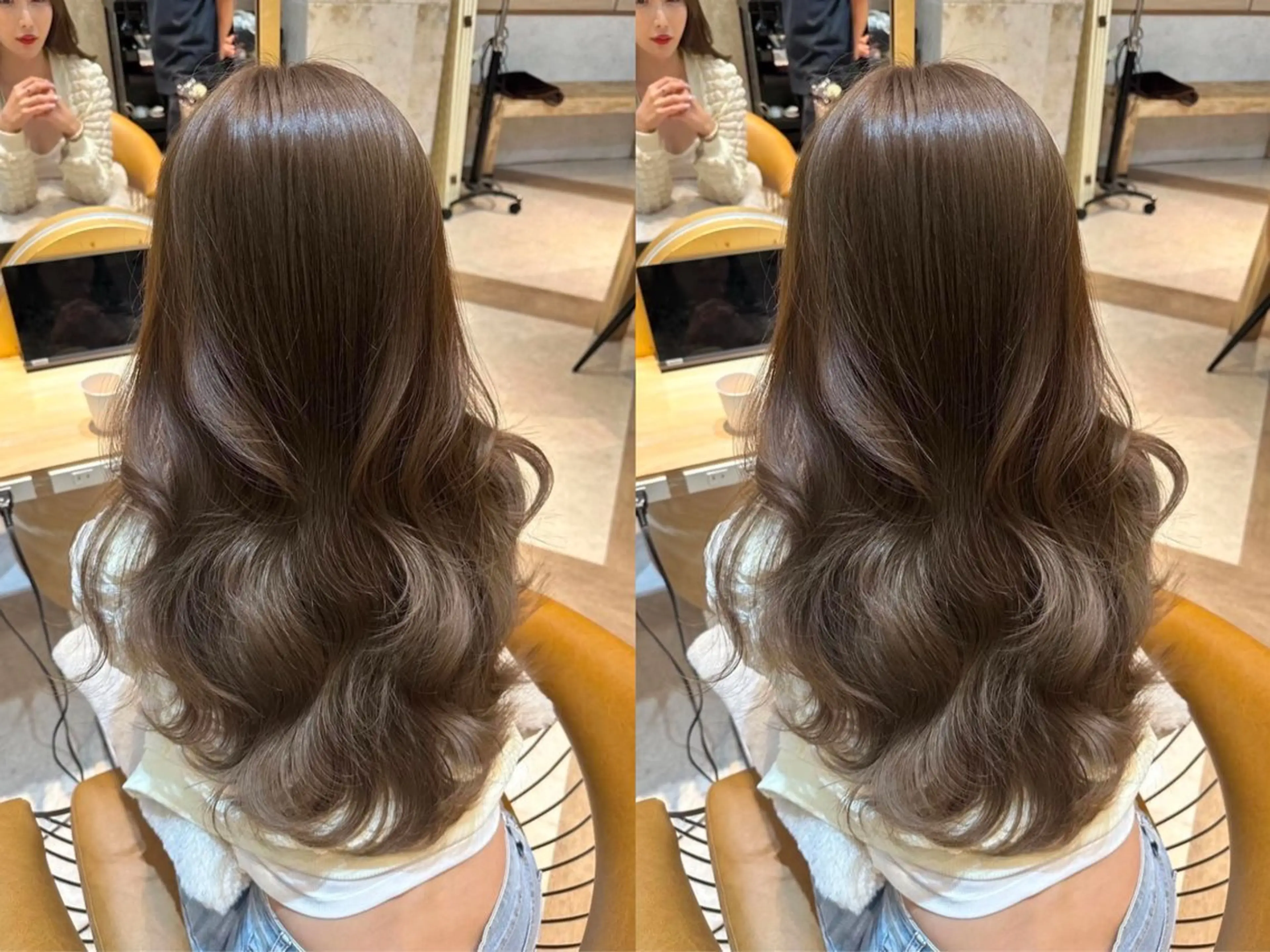 ロング ゆらんちょ/ブリーチ 無w/縮毛矯正/暖色のヘアスタイル