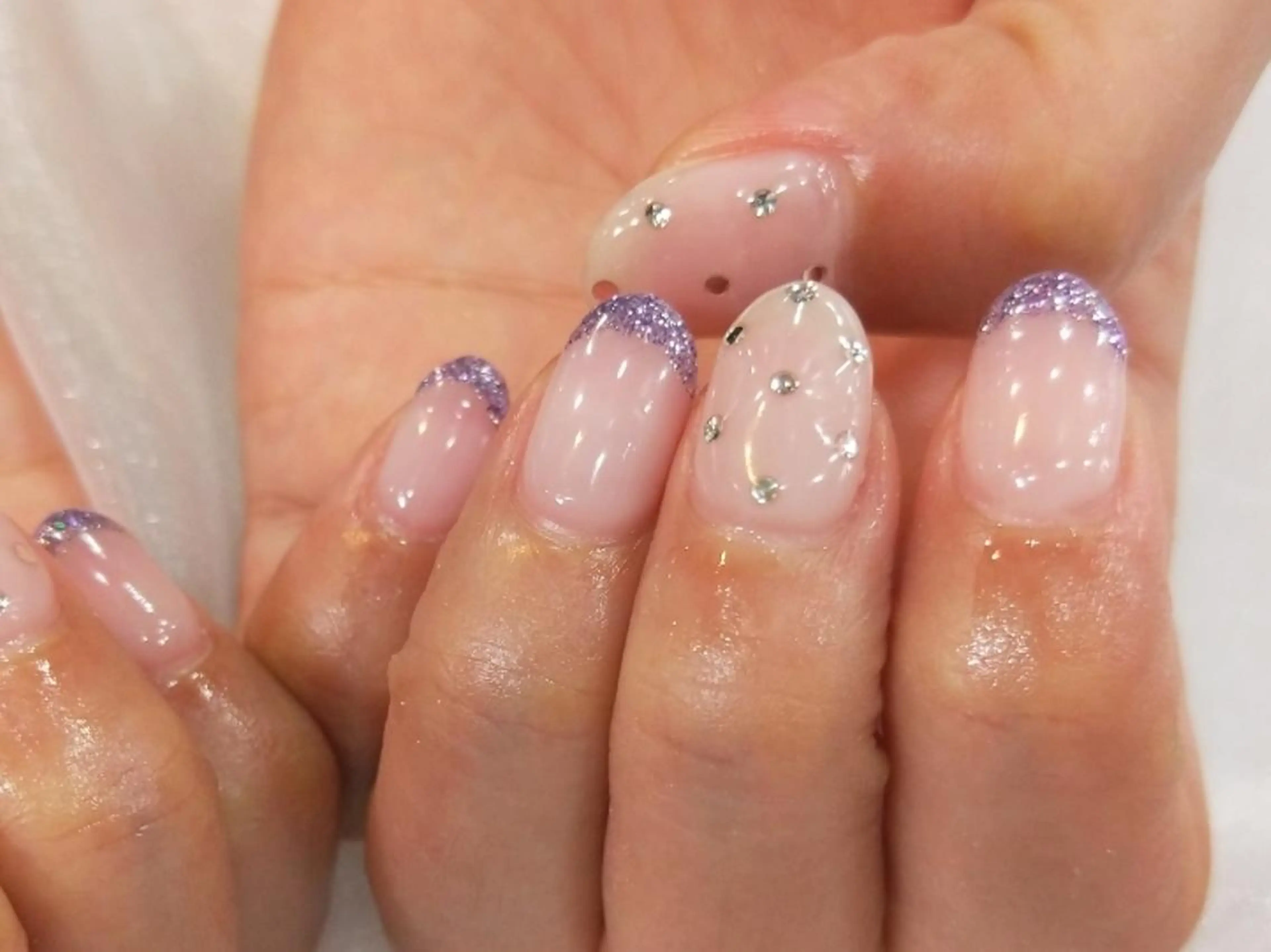 ネイル ハンドネイル ハンドケア R'well所属・はばすみれ🎀ﾈｲﾙ 光ﾌｪｲｼｬﾙ ﾍｱのネイルデザイン