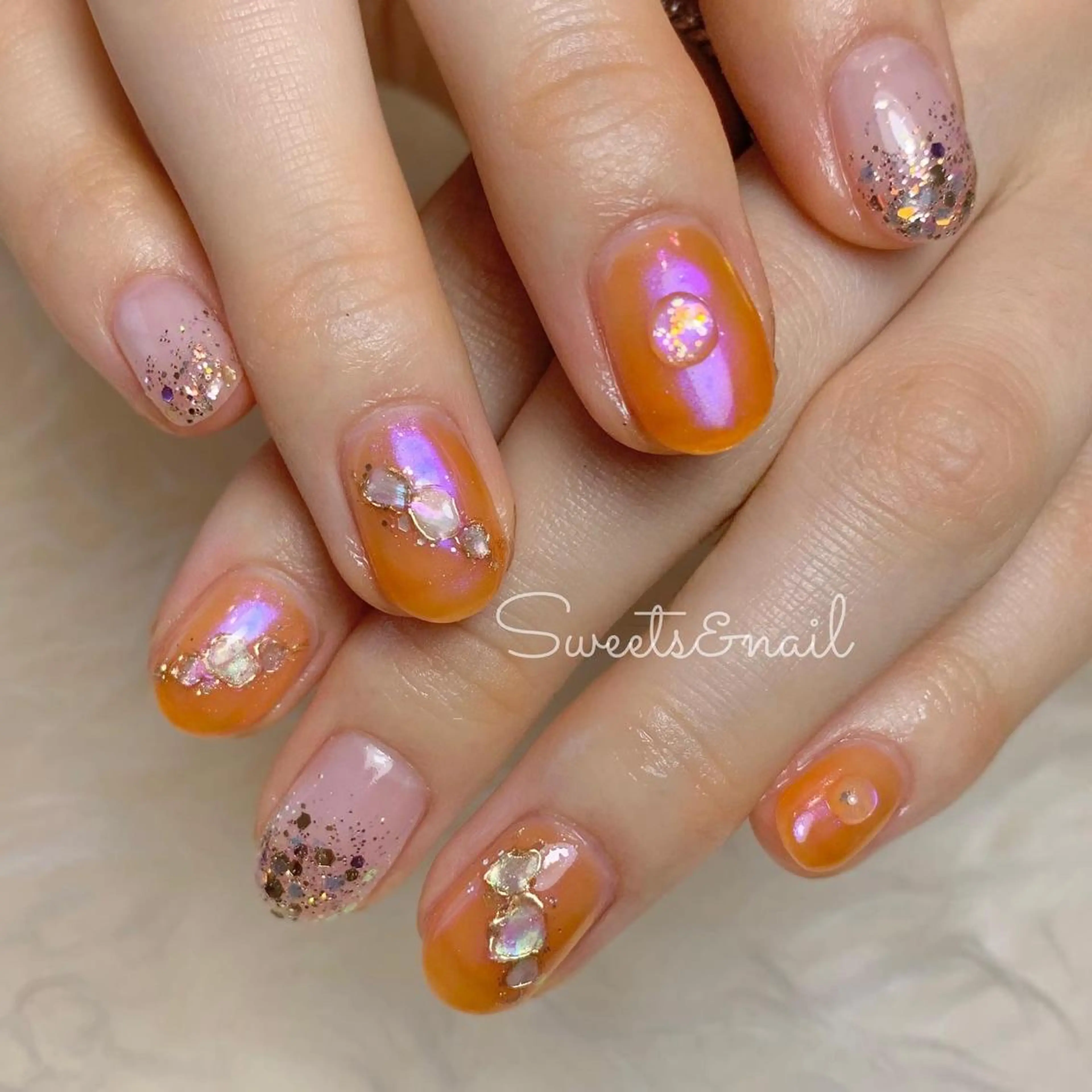 ネイル オーロラネイル Sweets＆ nail みなこのネイルデザイン
