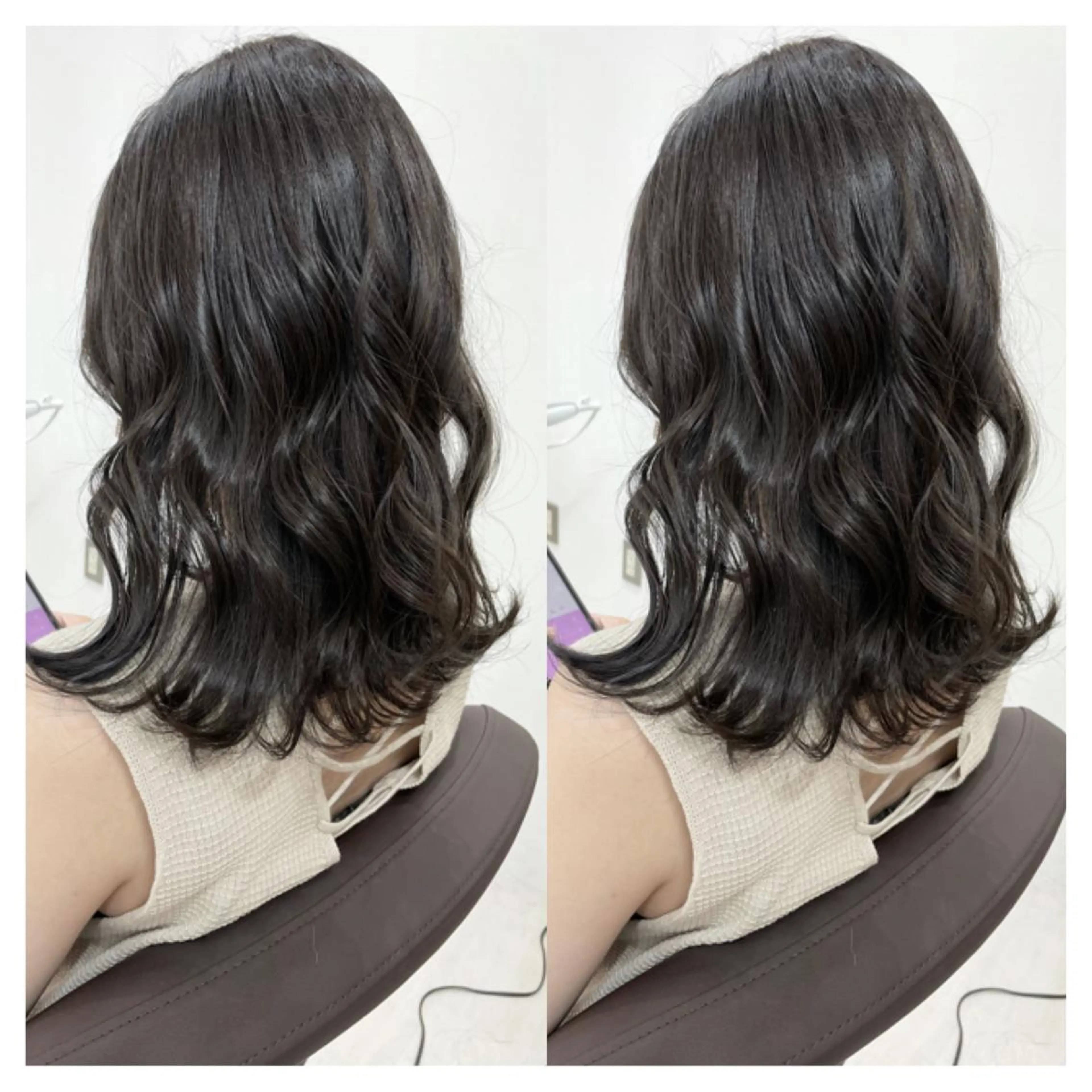 ミディアム カラー カット ヘアカラー トリートメント 村山 茉衣のヘアスタイル