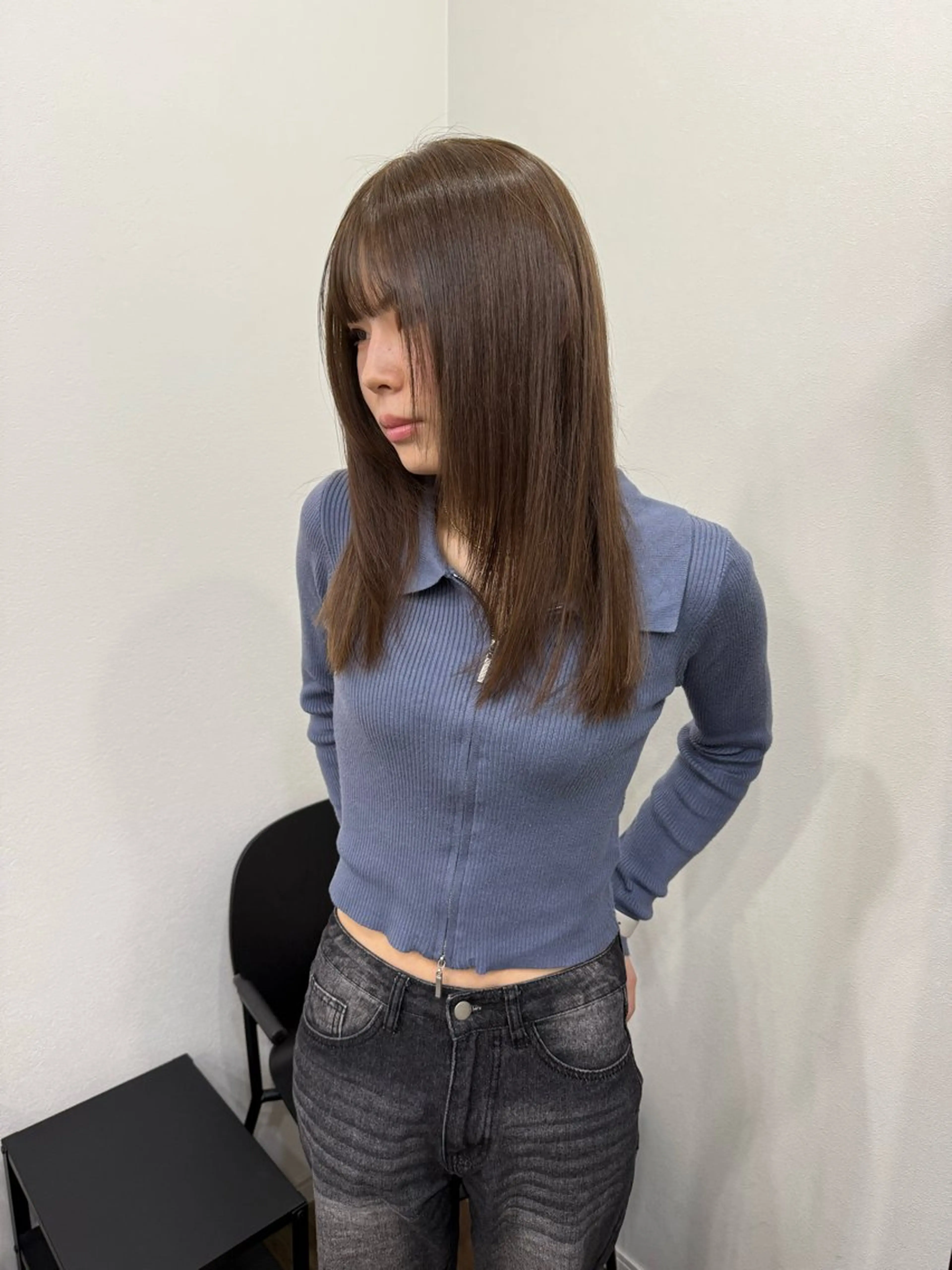 セミロング カラー グレージュ 透明感color🩵 MAYUKAのヘアスタイル