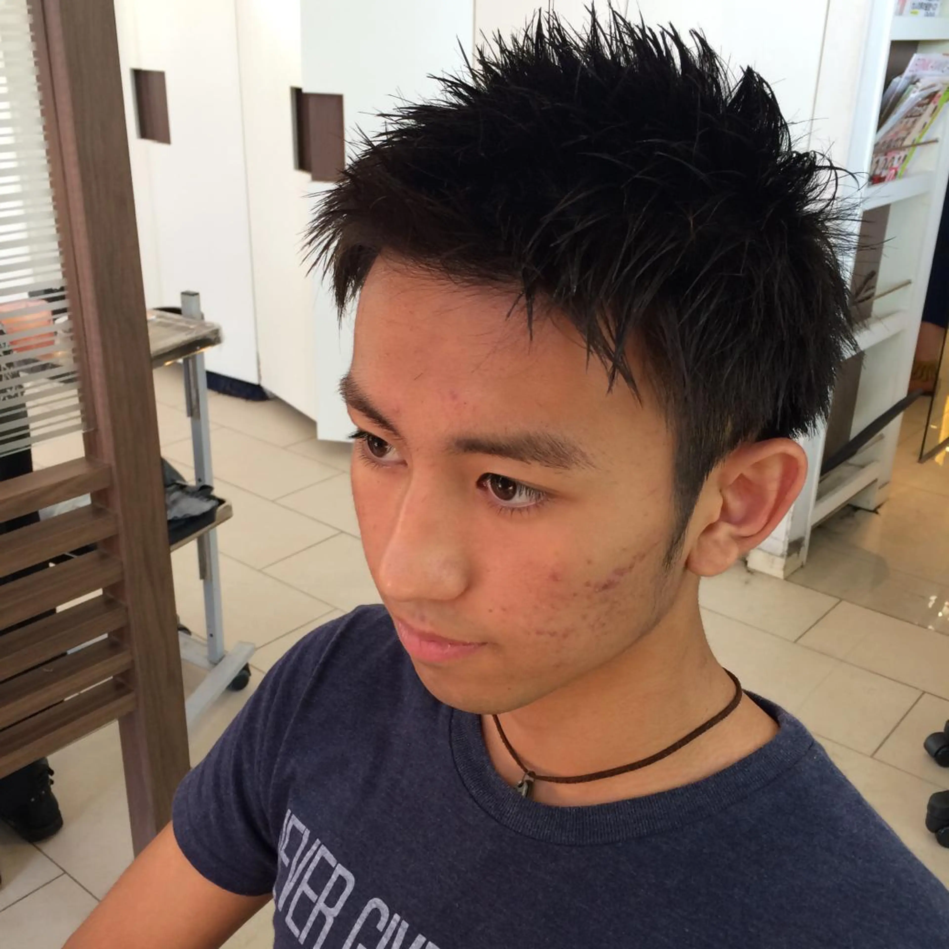ショート メンズ アップバング 似合わせ／代表 髪質改善/山田将大のヘアスタイル