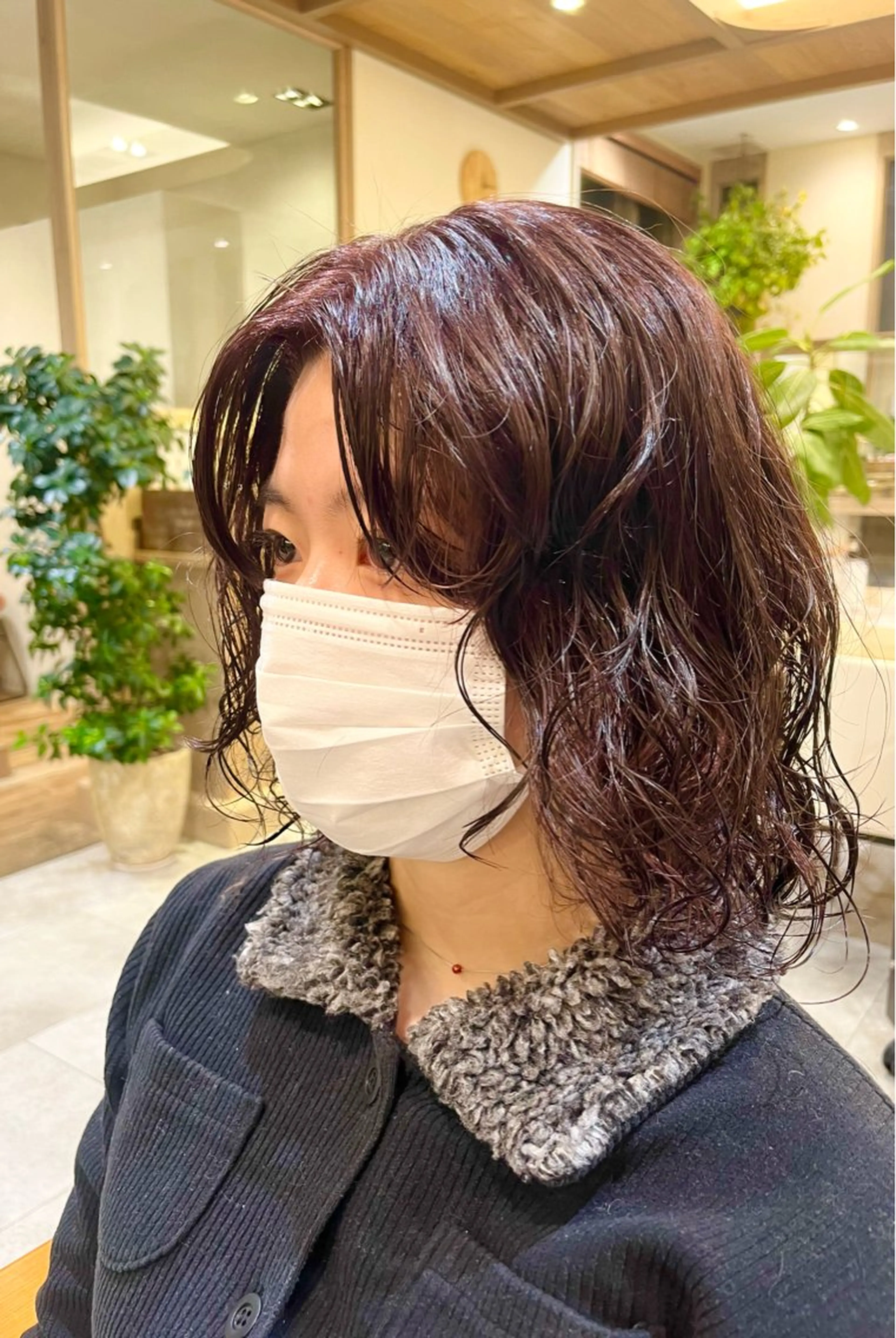 ミディアム カラー パーマ ミディアムパーマ ボブ ヘアカラー パーマ 🌿‬ナチュラルヘア /パーマ/蒼真🍃のヘアスタイル