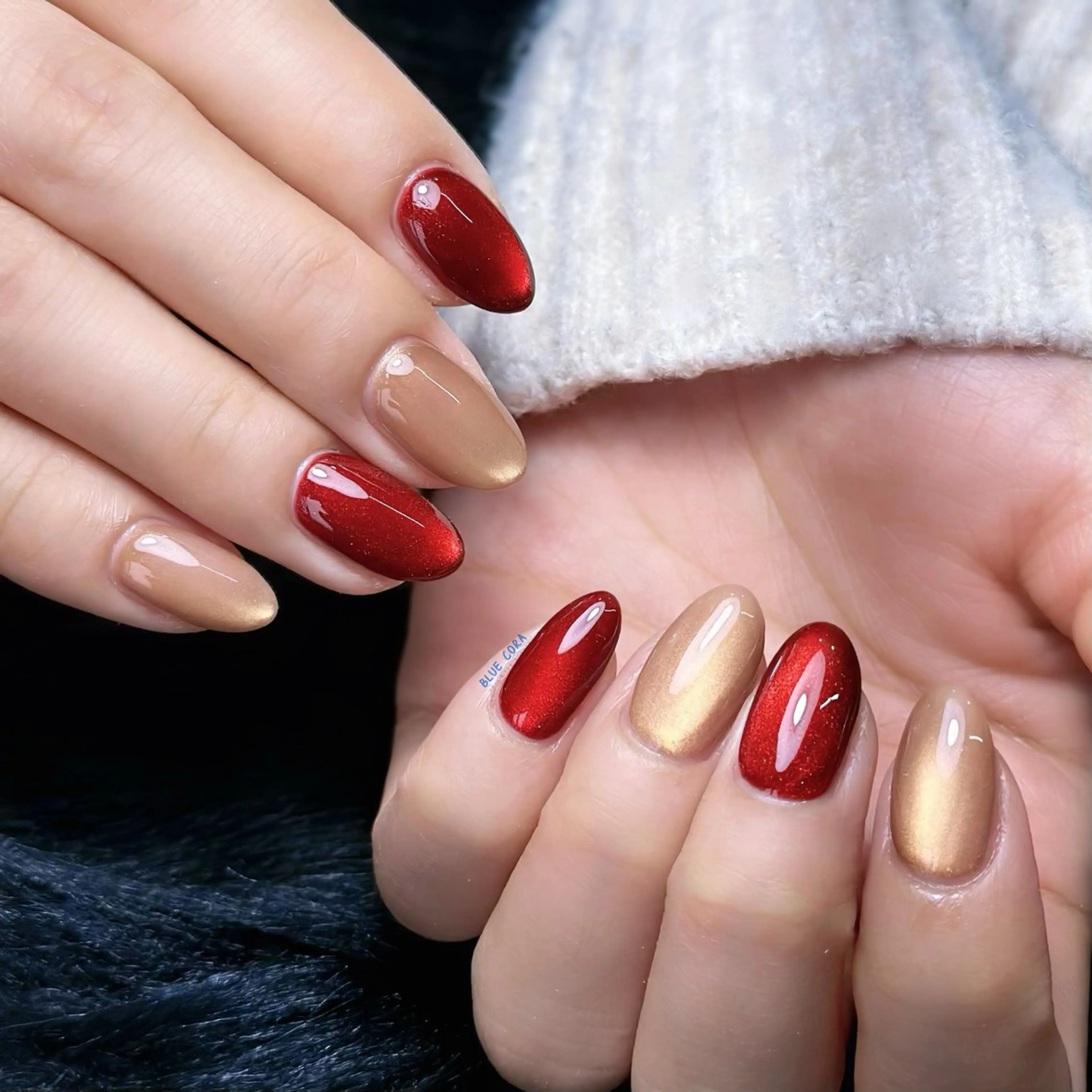 ネイル マグネットネイル ハンドネイル ハンドケア BLUE CORAのネイルデザイン