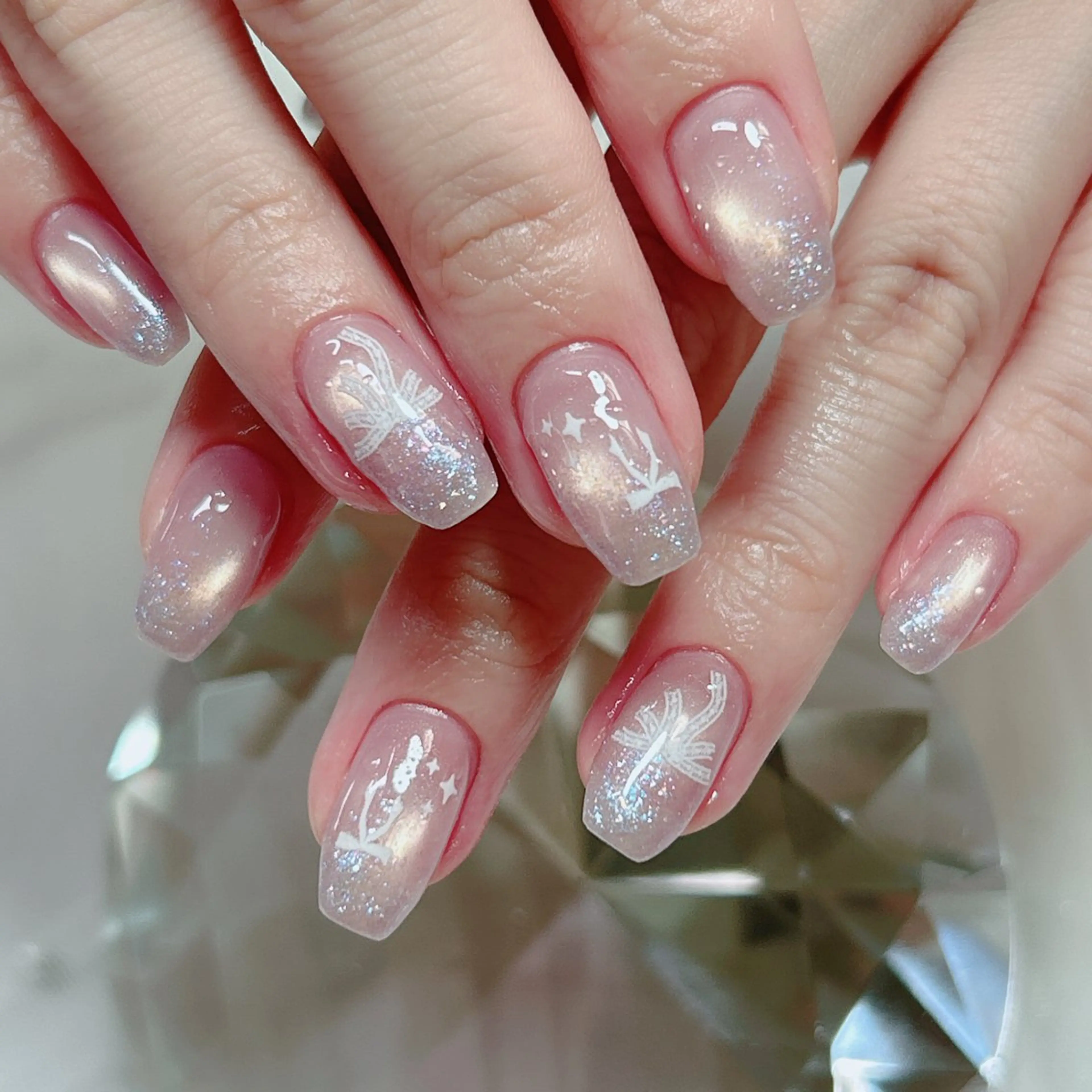 ネイル マグネットネイル 春ネイル ワンホンネイル ハンドネイル Cute Tips nailのネイルデザイン
