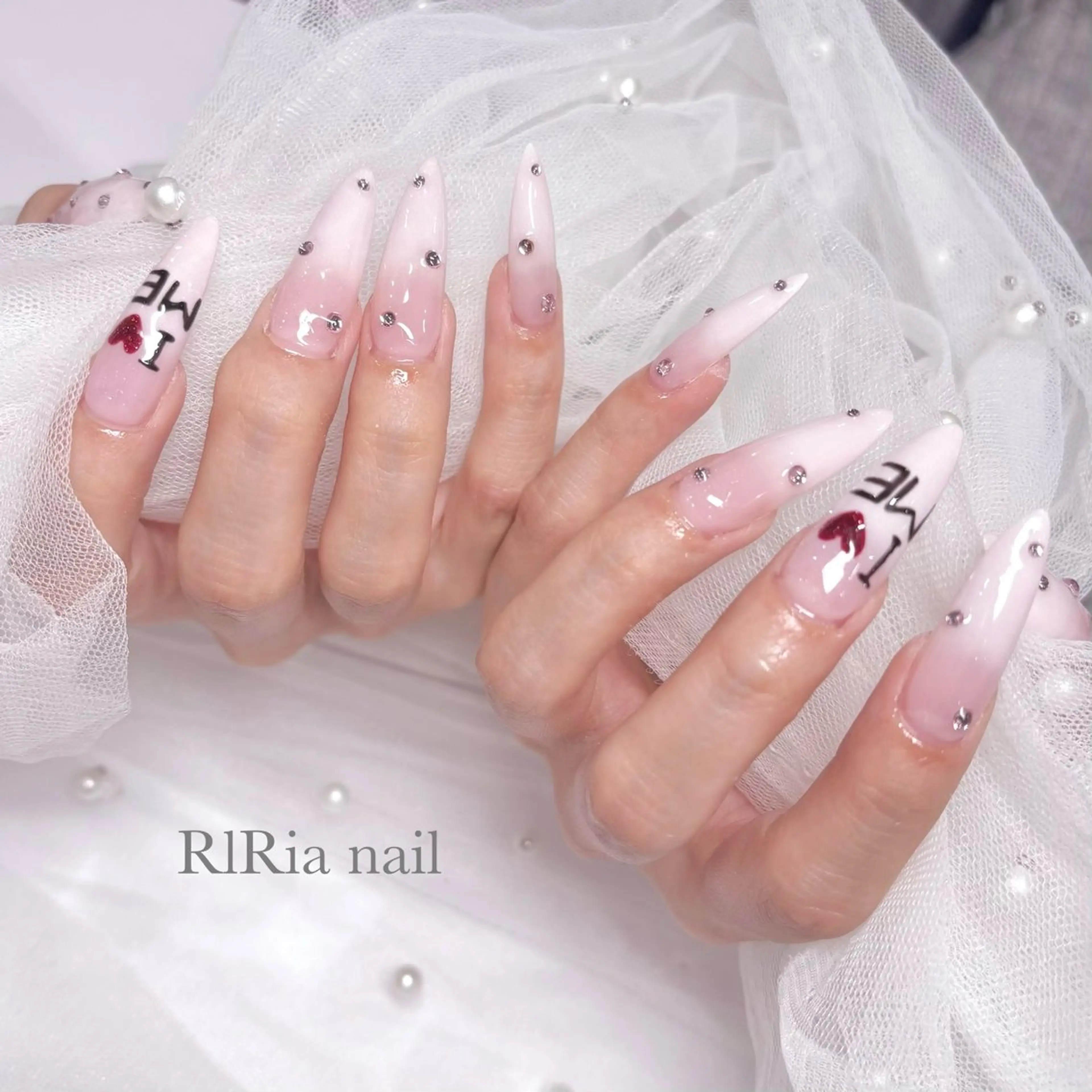 ネイル ピンク スカルプネイル ハンドネイル 🎀RIRia nail🎀のネイルデザイン