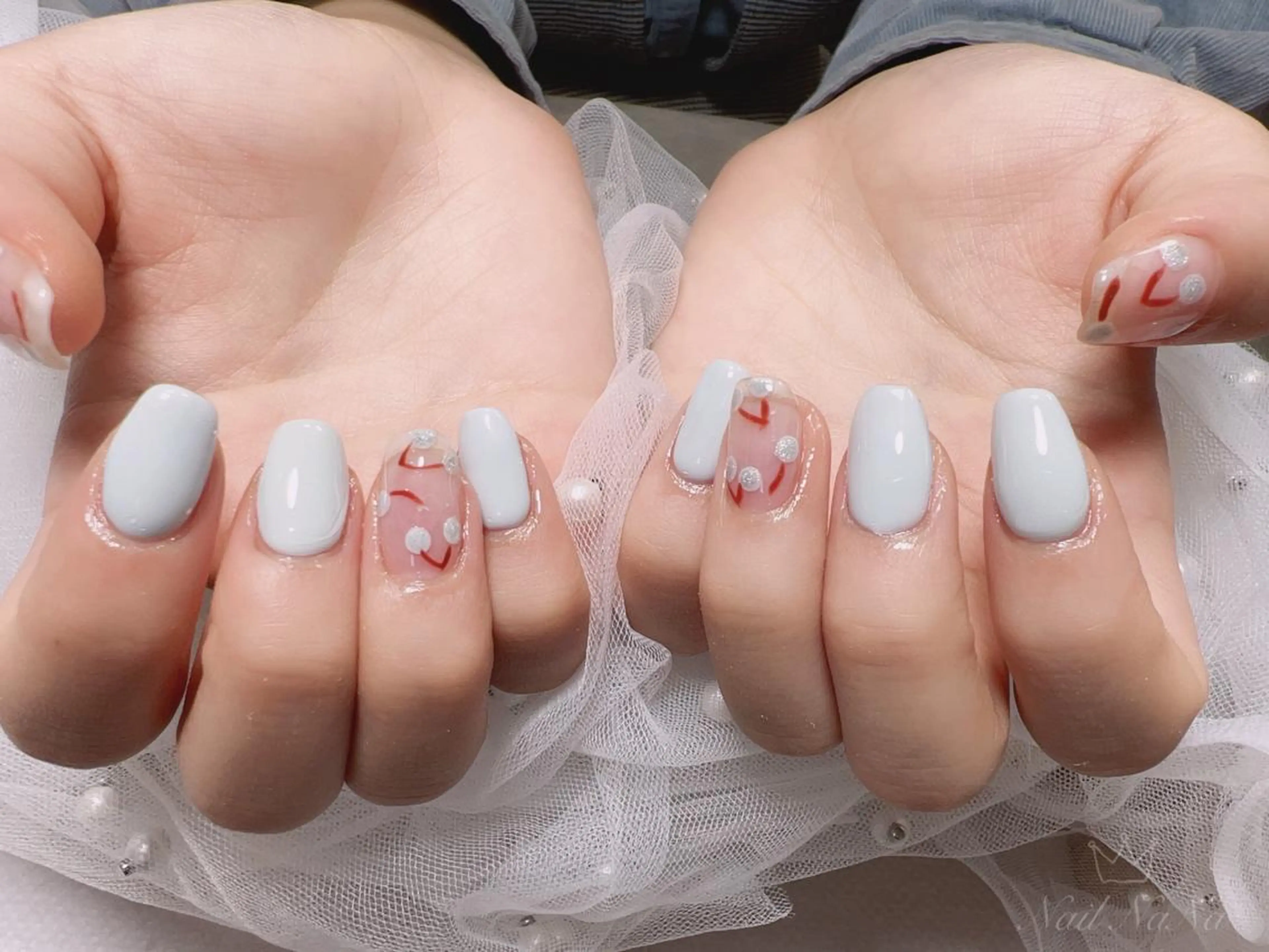 ショート カラー ネイル ブルーカラー ブルー ハンドネイル Nail NaNaのネイルデザイン