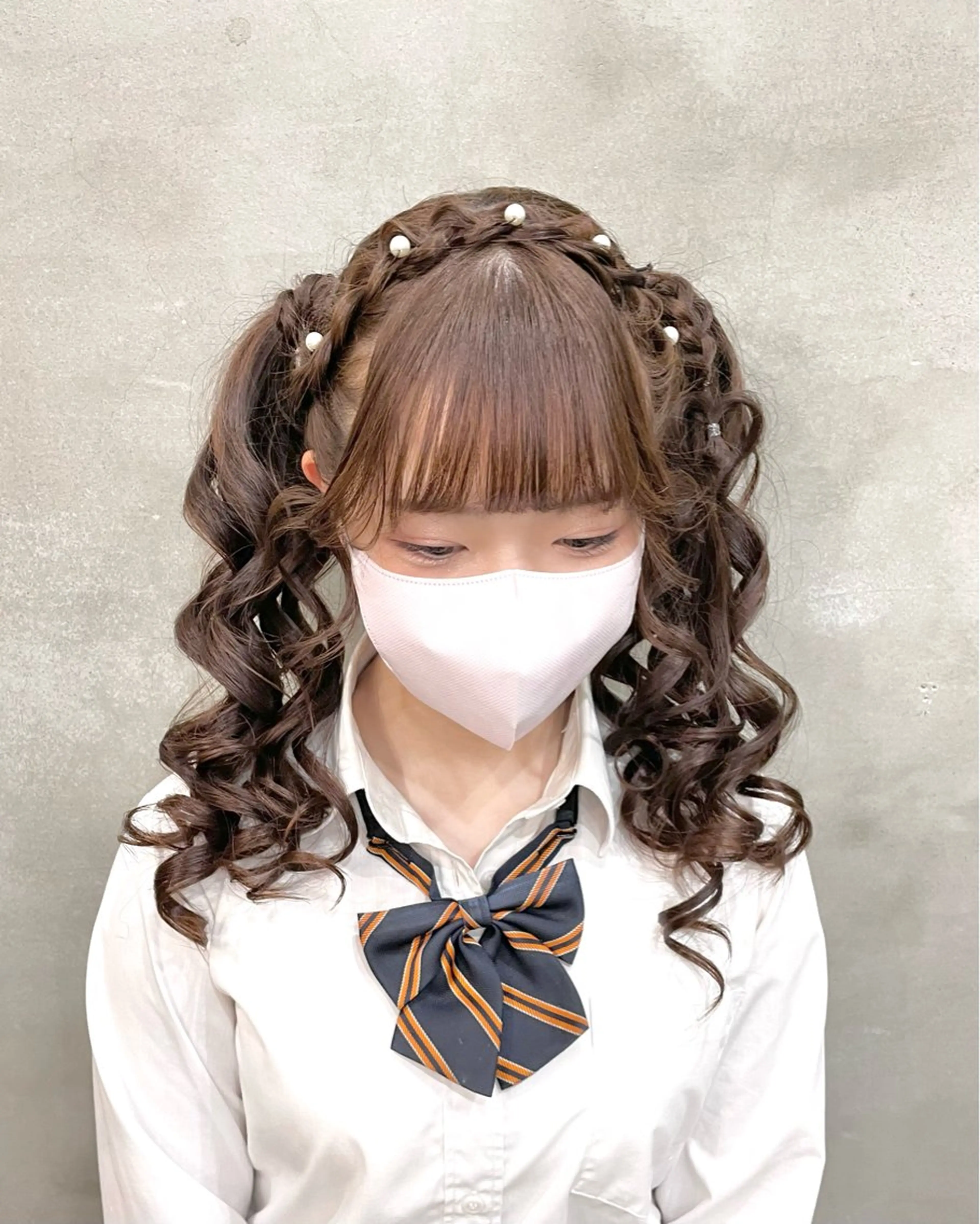 ロング ヘアアレンジ ヘアセット 【ピンク/韓国ヘア/ ヘアセット】亜海のヘアスタイル