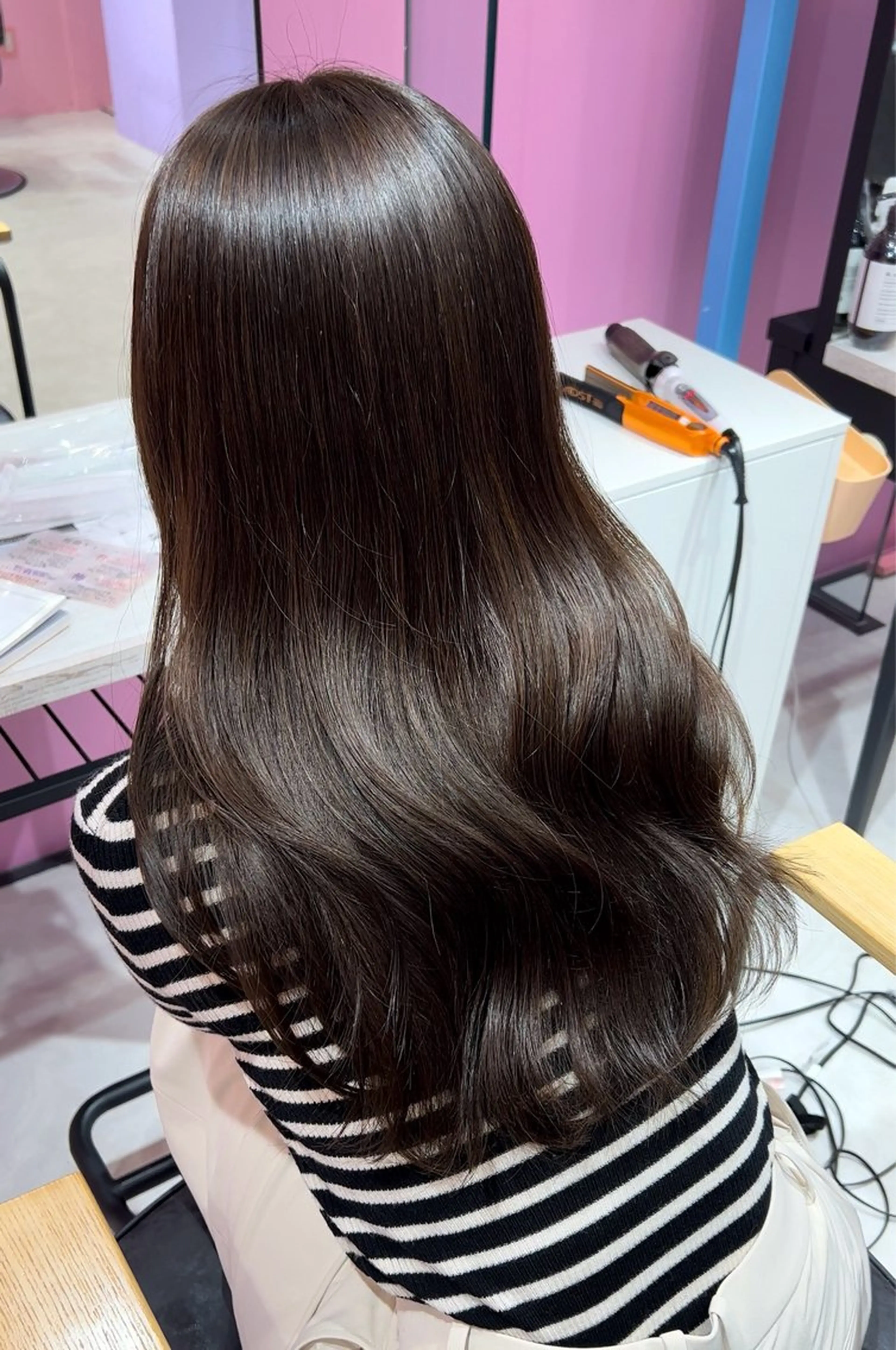 ロング カット ヘアカラー トリートメント 紙屋町ショート /ボブ　パーマ河内蓮のヘアスタイル