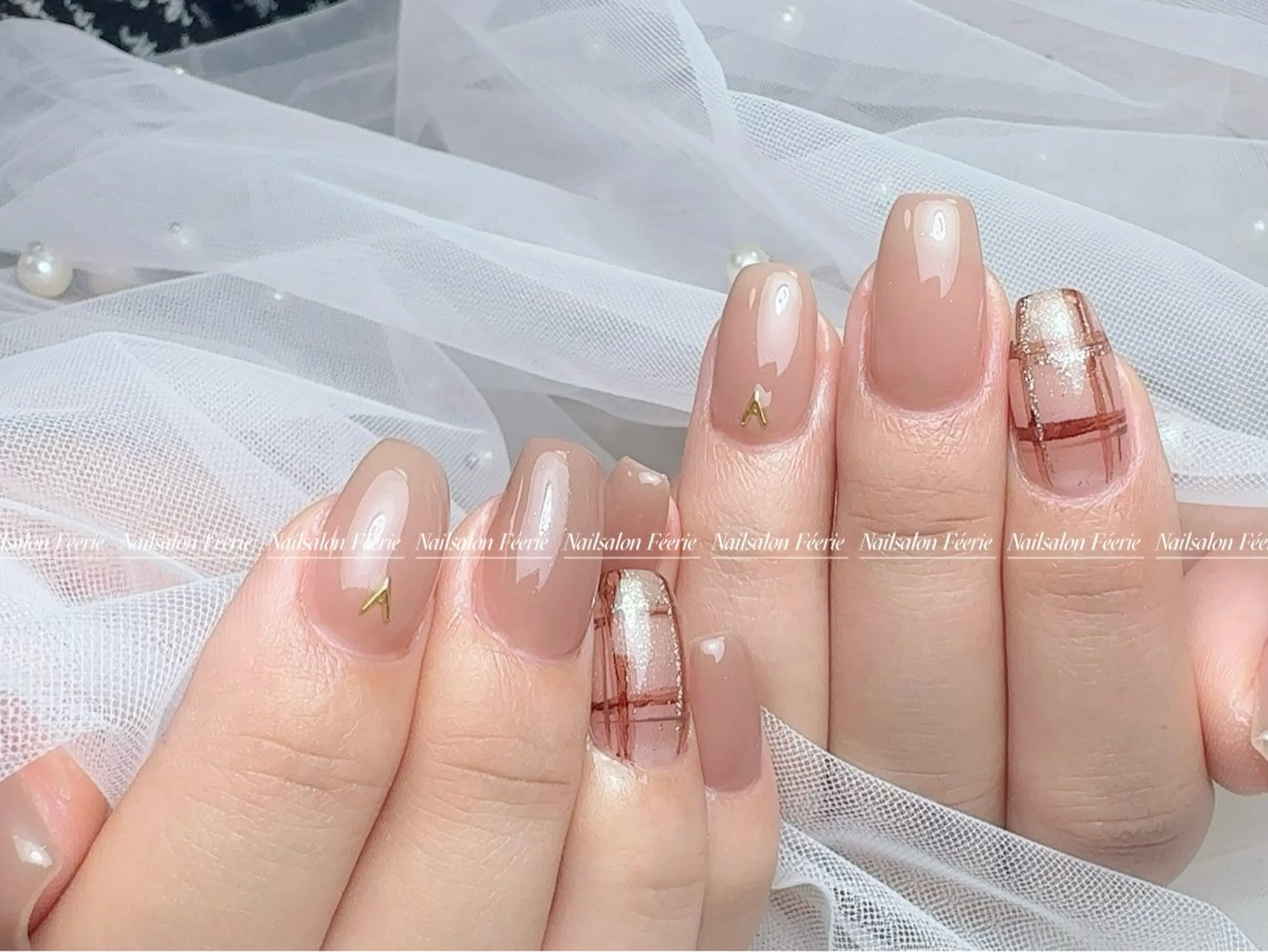 ネイル 成人式 長さ出し フットネイル フレンチネイル ジェルネイル ハンドネイル ハンドケア nail salon Feerieのネイルデザイン