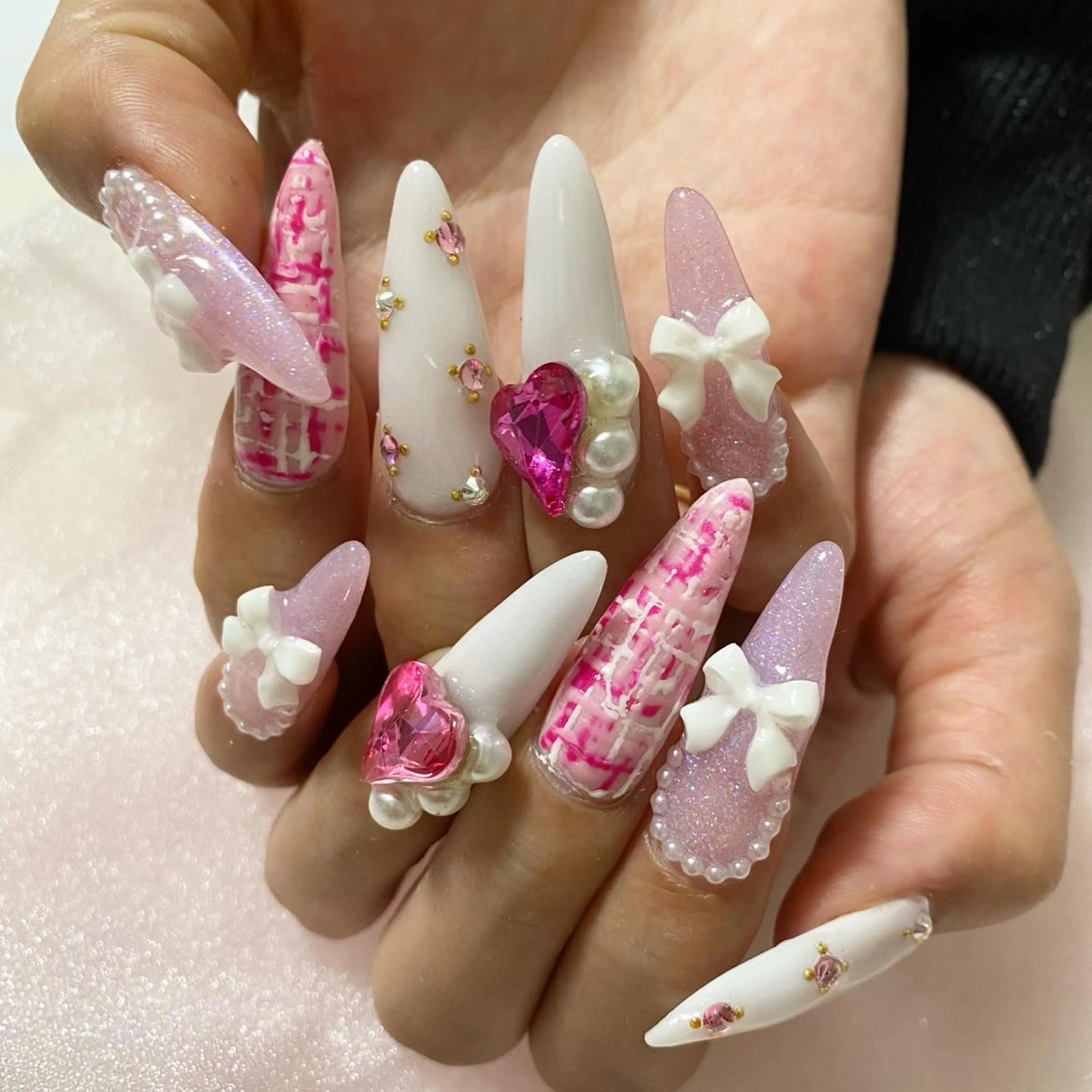 ネイル ロングネイル スカルプネイル 冬ネイル ハンドネイル nail l_yukiのネイルデザイン