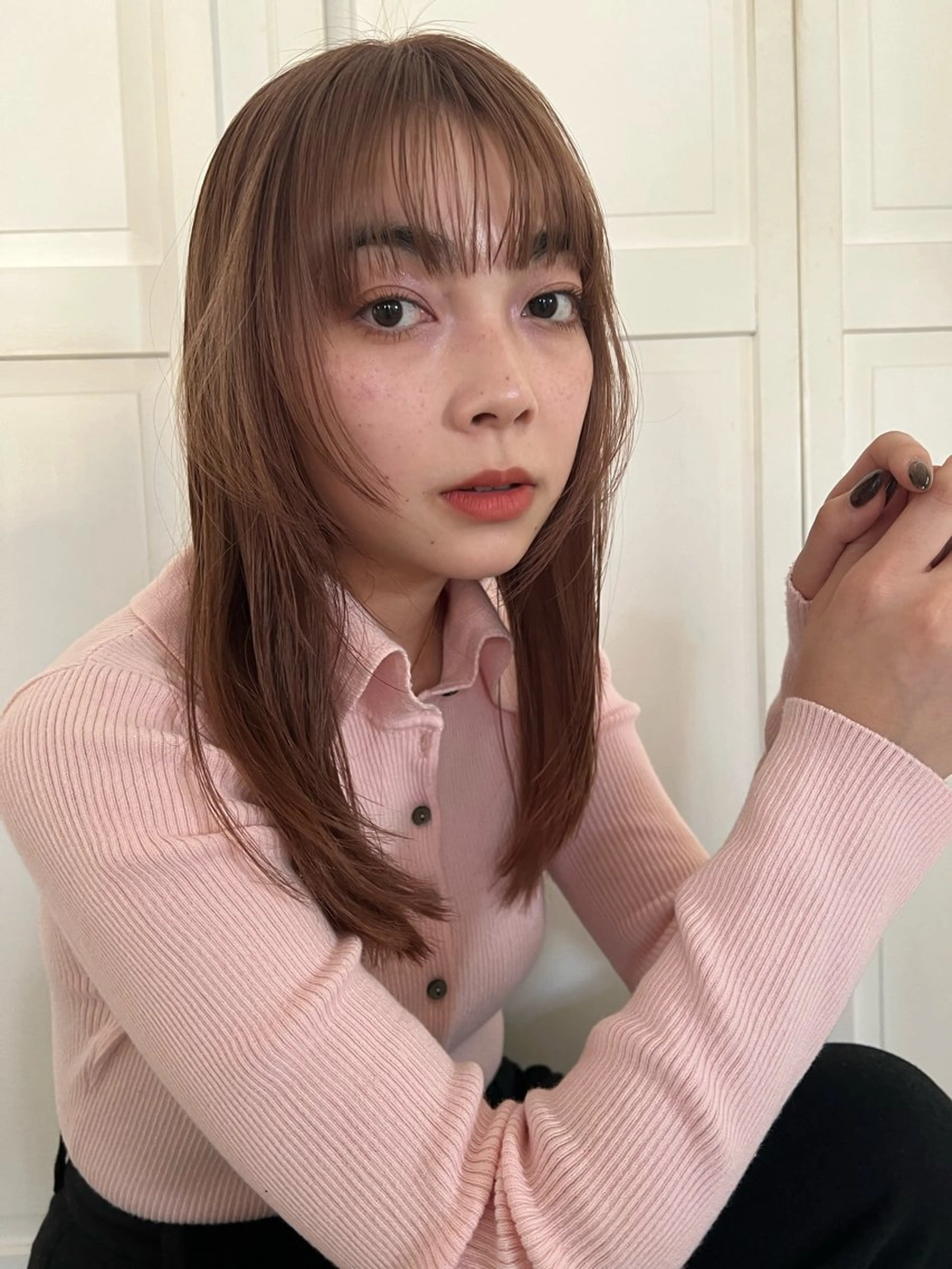 カラー ヘアカラー ブリーチカラー🎀 韓国風/寺門美優のヘアスタイル