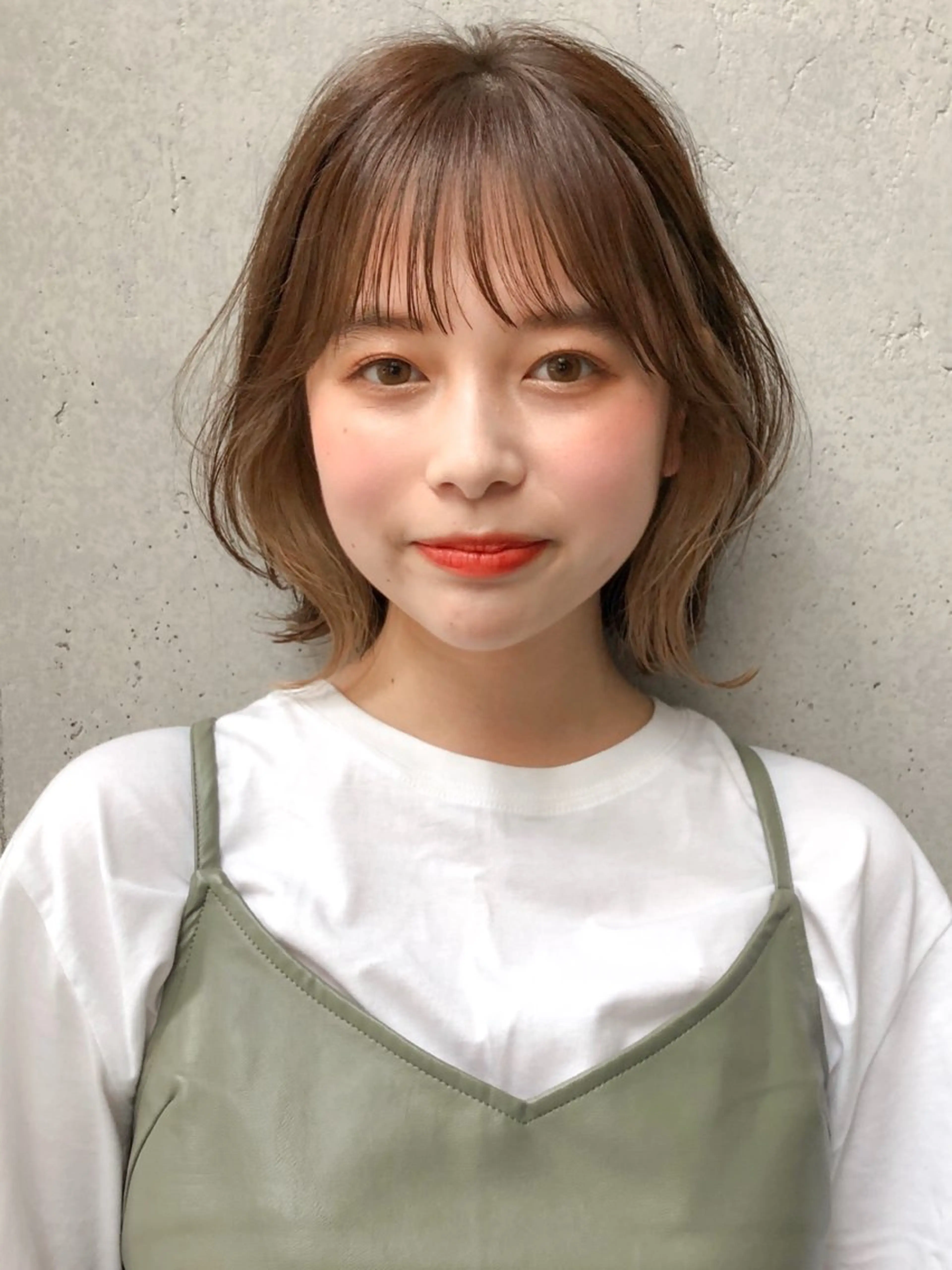 ミディアム ボブ 外ハネヘア カット ヘアカラー トリートメント レイヤー×髪質改善✨ 渋谷/佐藤侑哉のヘアスタイル