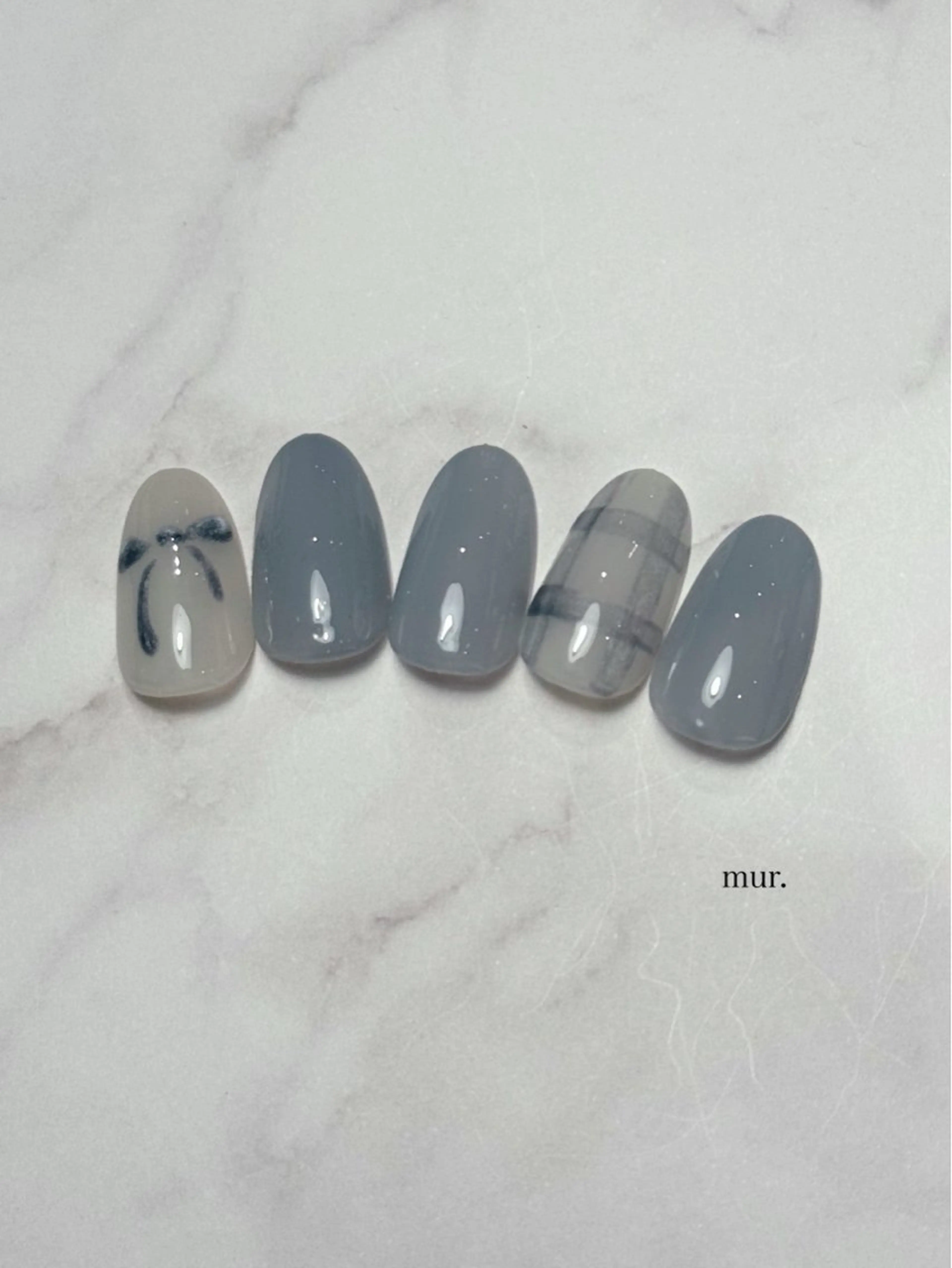 ネイル リボン ハンドネイル mur. harukaのネイルデザイン