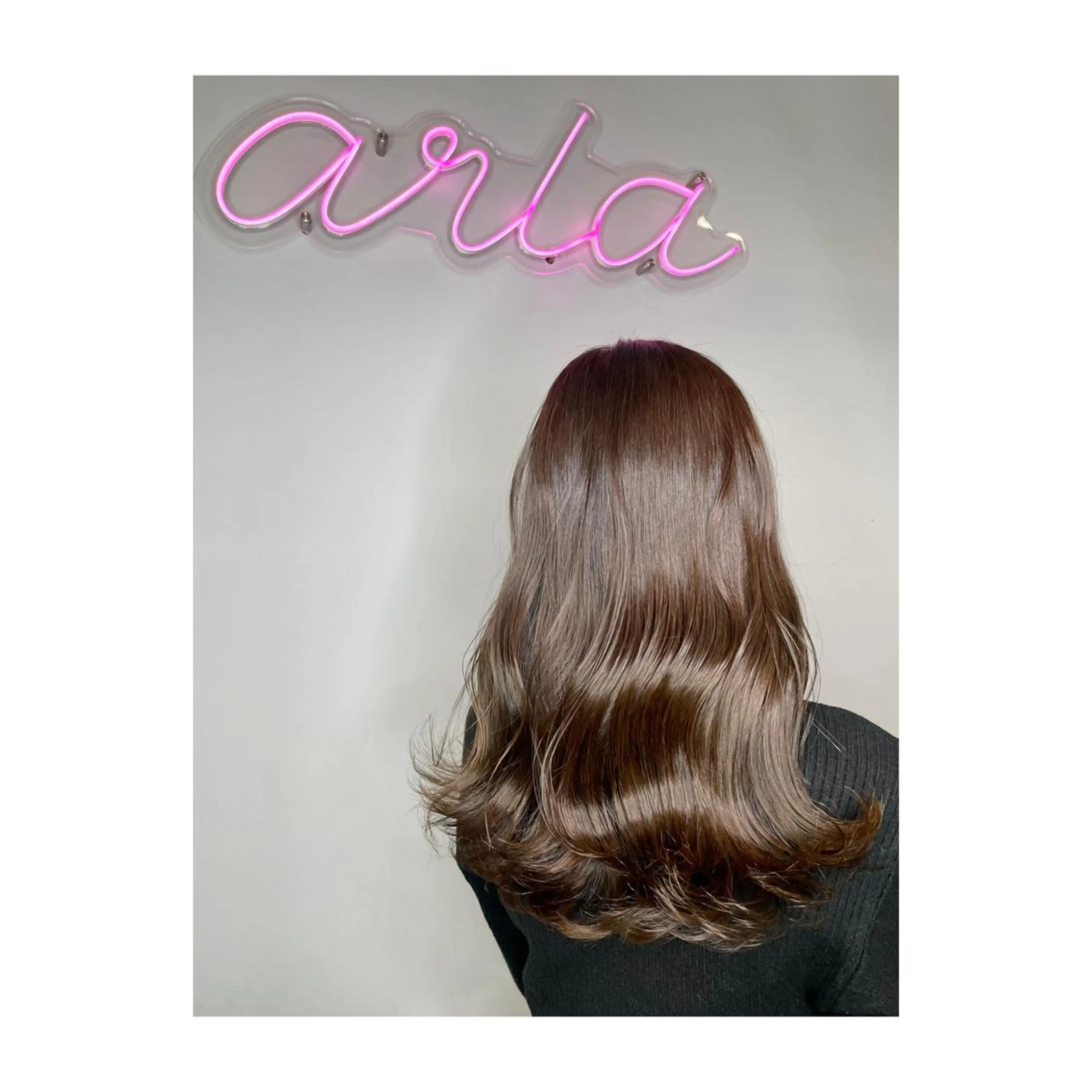 セミロング カラー ヘアアレンジ アディクシーカラー アッシュ バレイヤージュ ベージュカラー ブリーチ 二ヶ月綺麗が続くレ イヤー/星野六三四のヘアスタイル