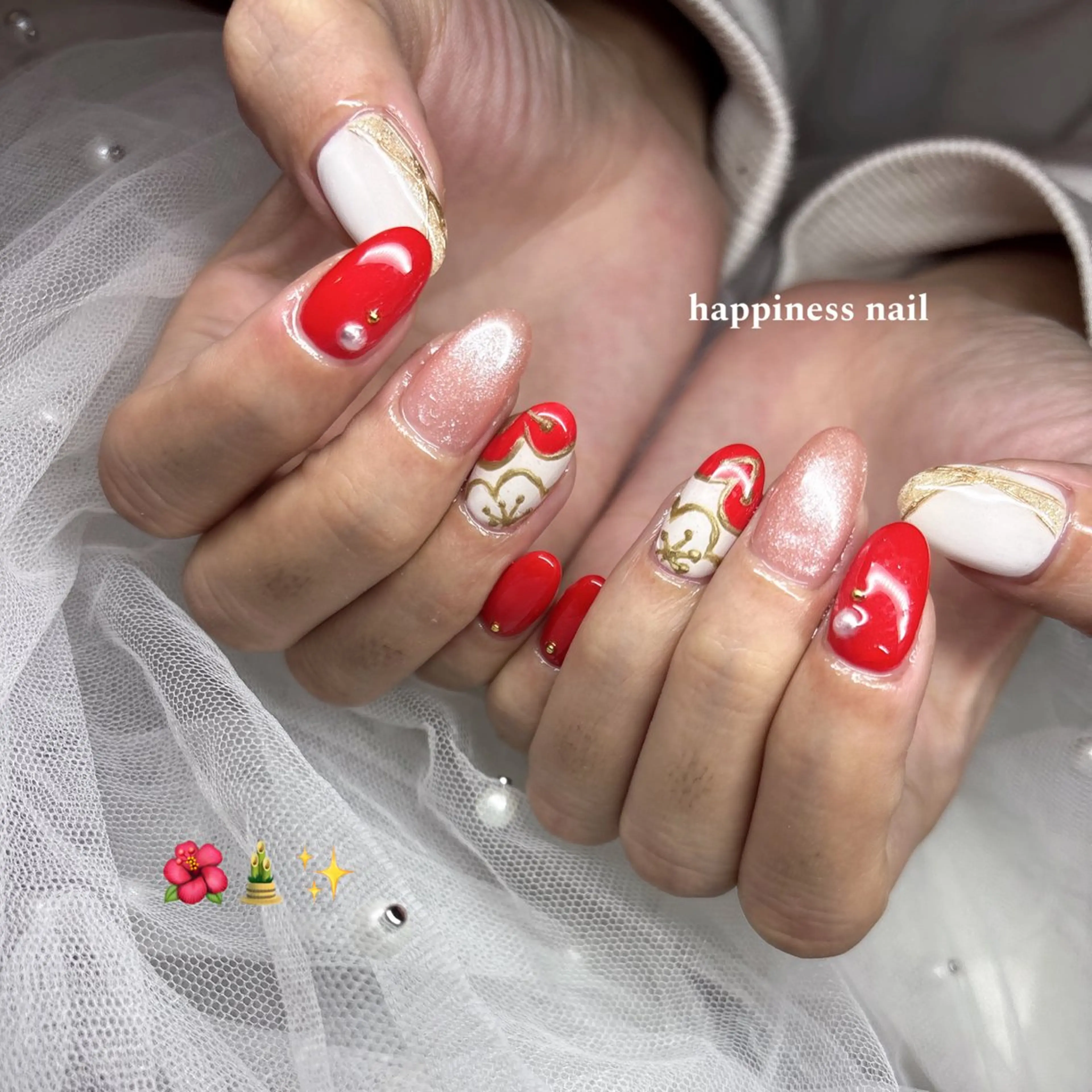 ネイル 韓国ネイル ロングネイル ピンク スカルプネイル happiness nailのネイルデザイン