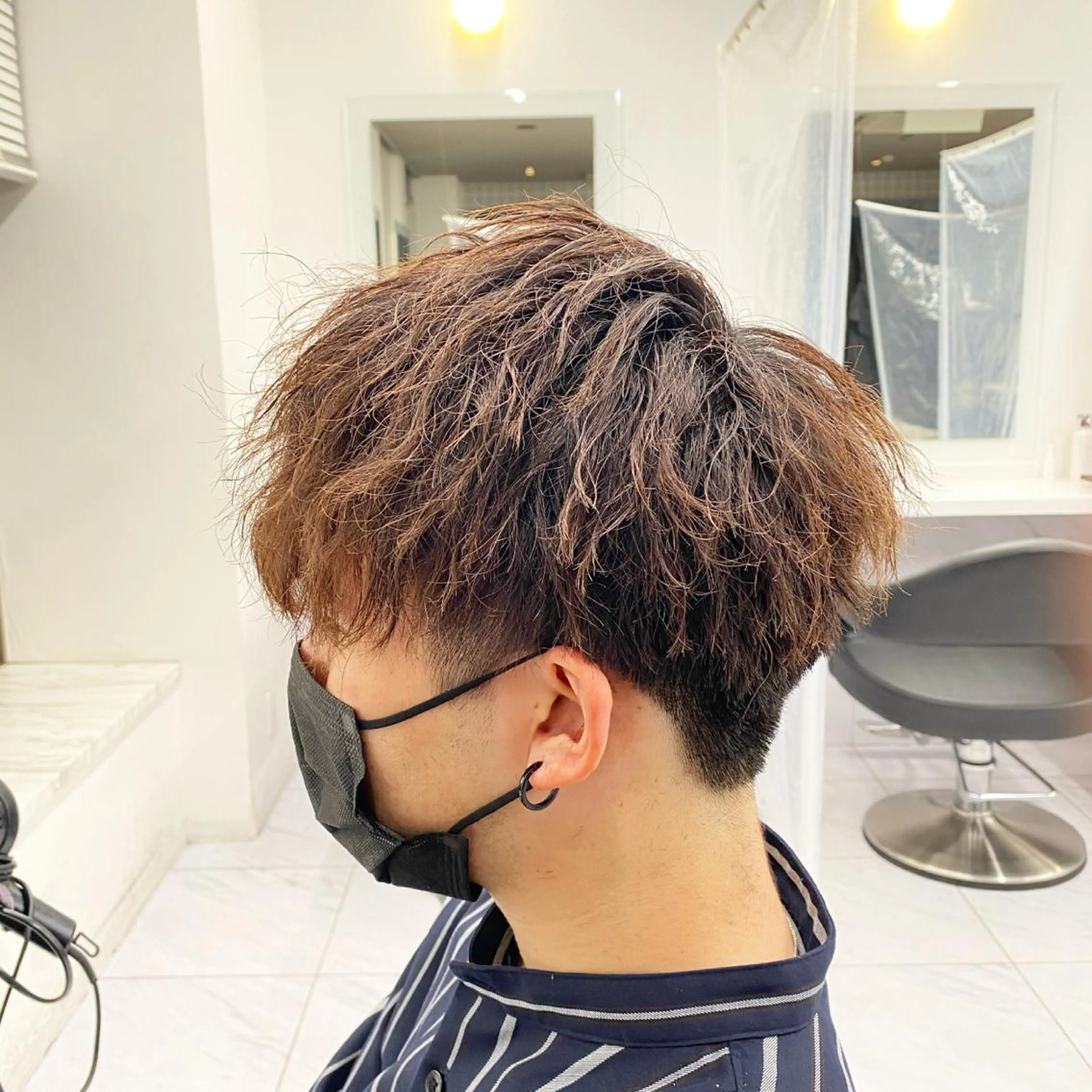 セミロング パーマ ヘアアレンジ メンズ メンズ特化 水口湧太のヘアスタイル