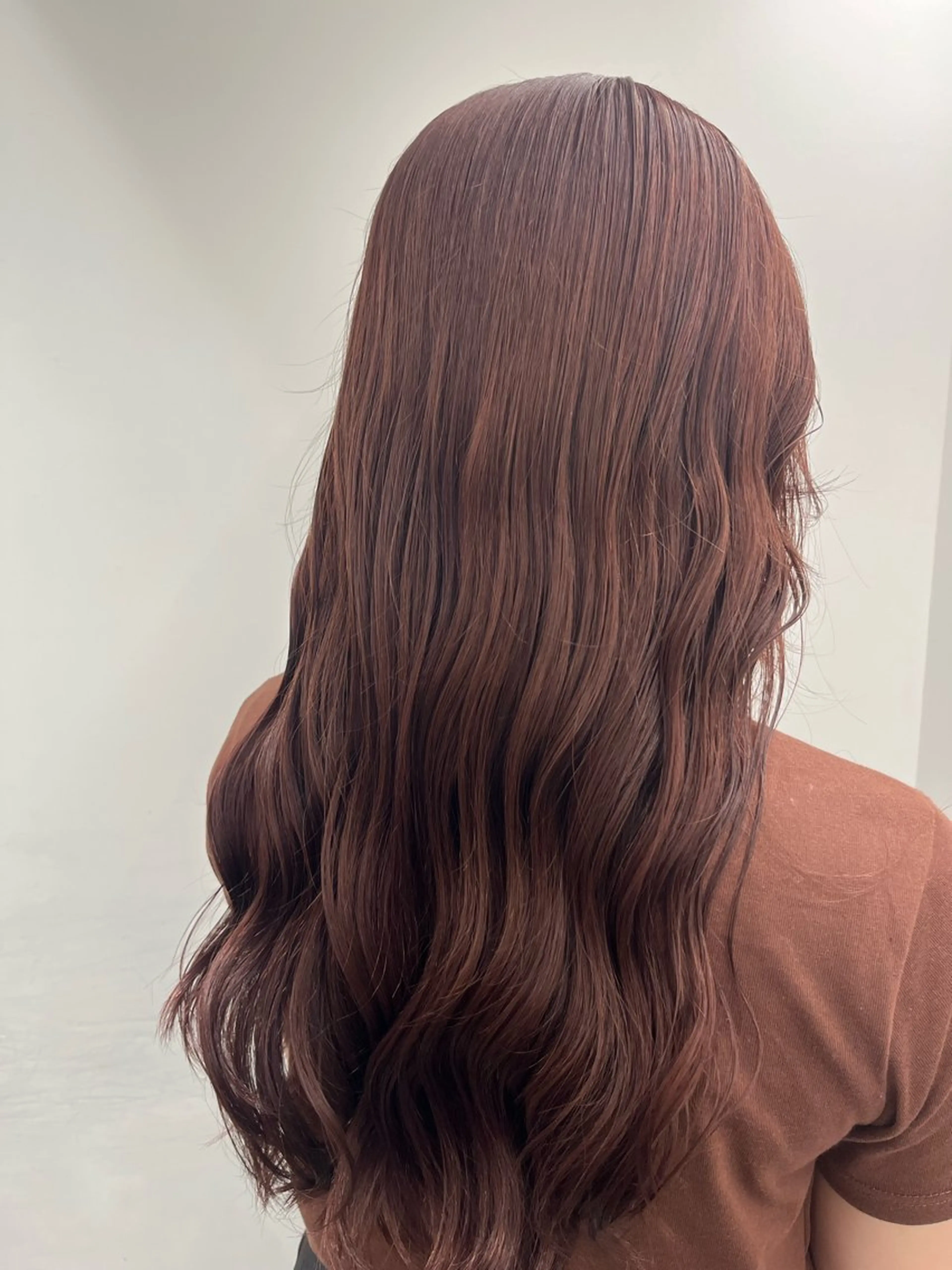 ロング カラー ヘアアレンジ ブラウンカラー ピンクカラー ピンクブラウン 宝徳 伶奈のヘアスタイル