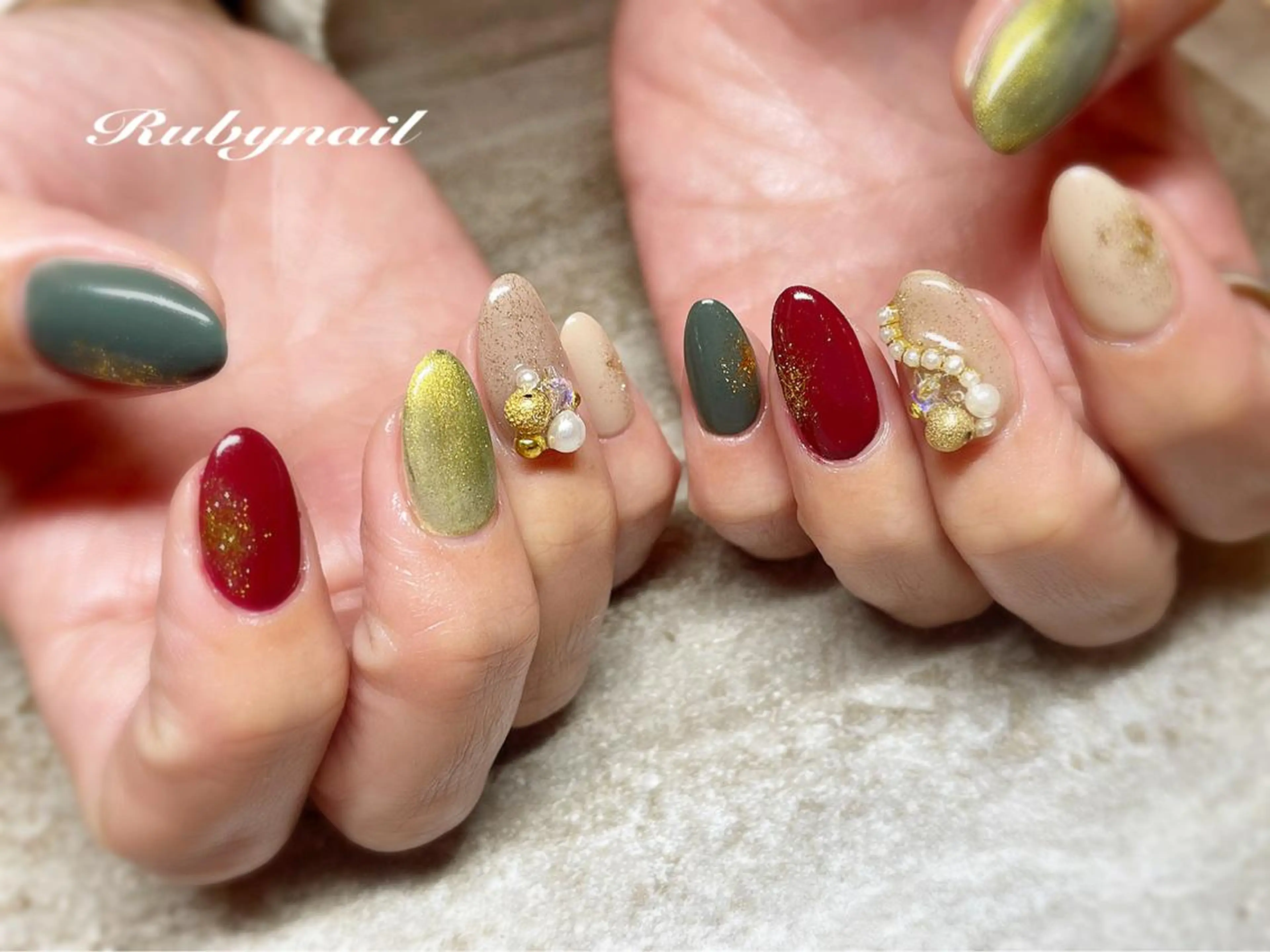 ネイル 冬ネイル クリスマス Rubynail所属・プライベートサロン Rubynailのネイルデザイン