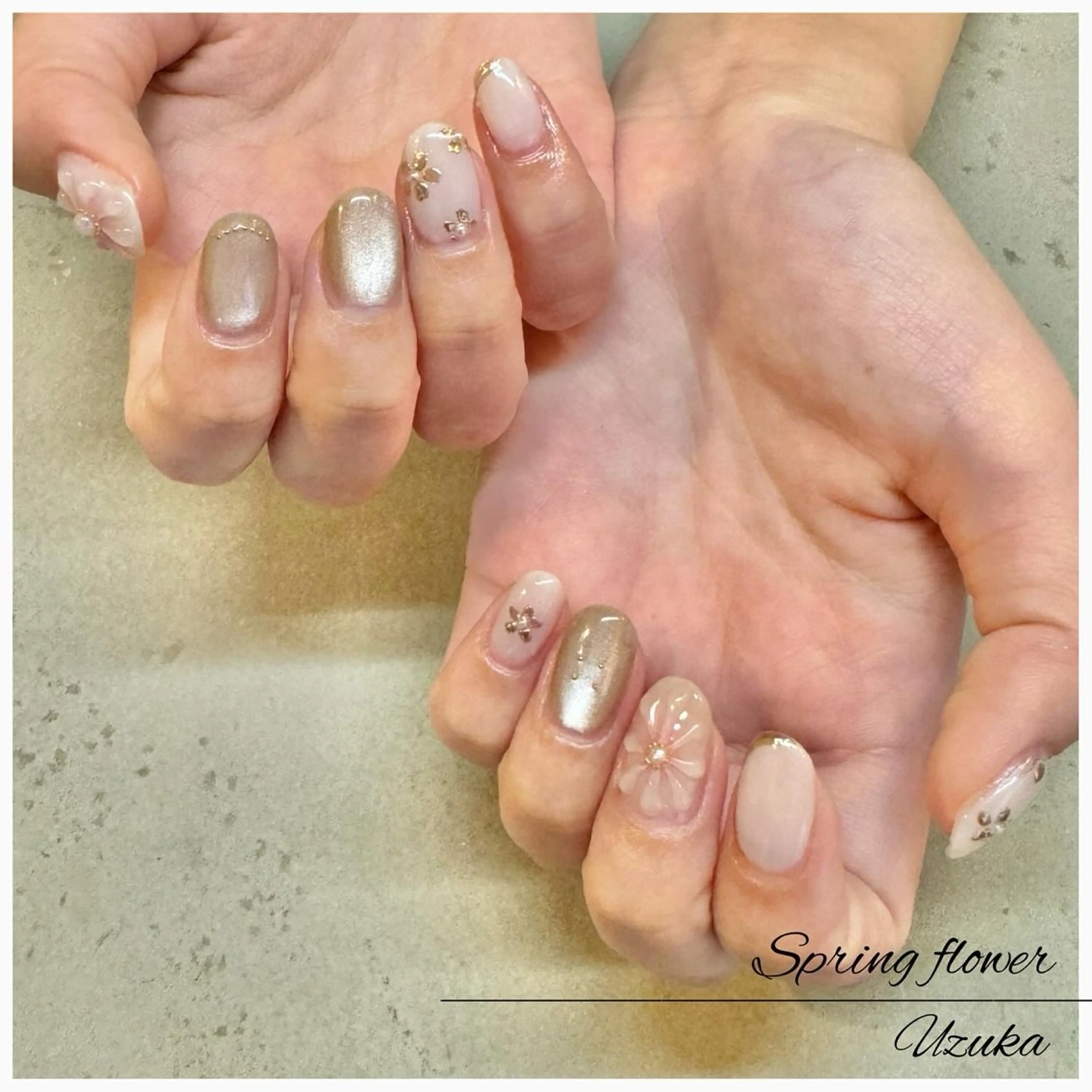 ネイル ぷっくりネイル 春ネイル 【 enn 】 Uzuka Yukaのネイルデザイン