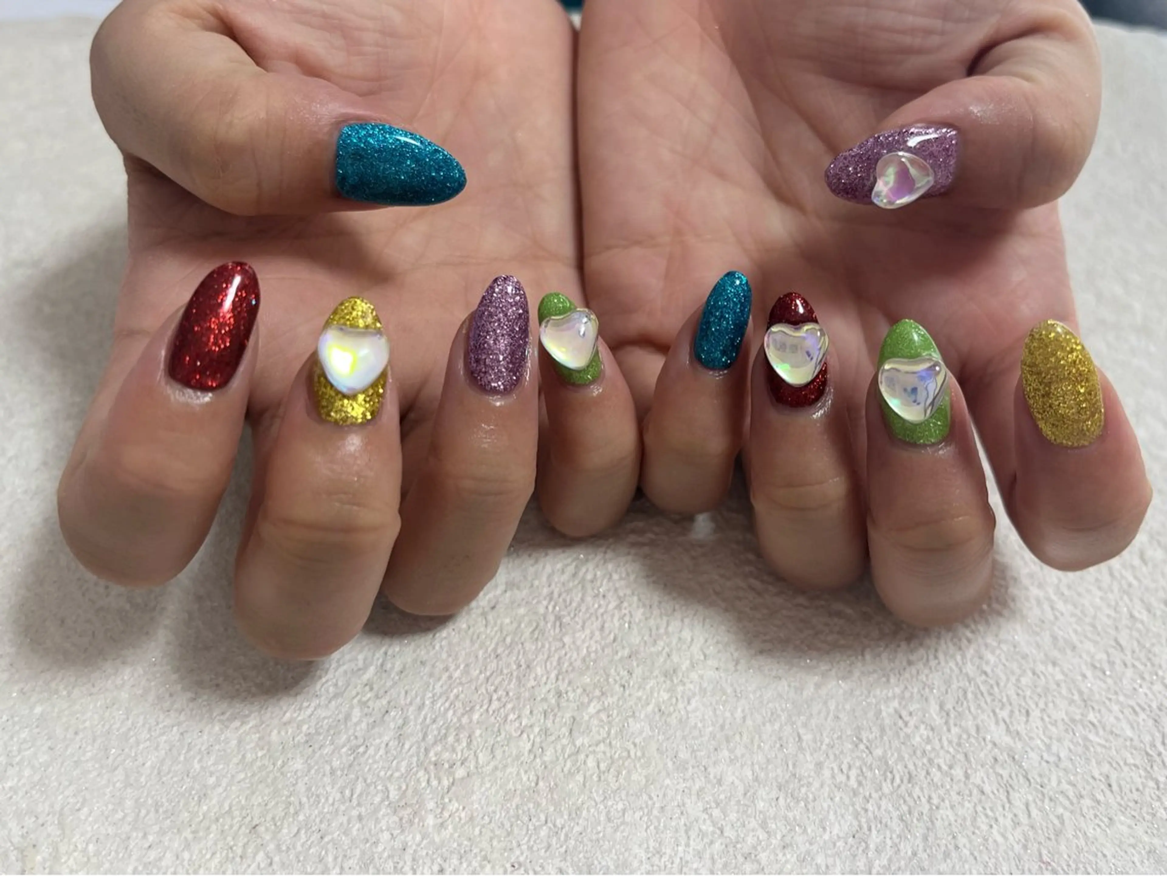 ネイル ジェルネイル ハート メンズネイル パラジェル 春ネイル kikinail 溝の口のネイルデザイン