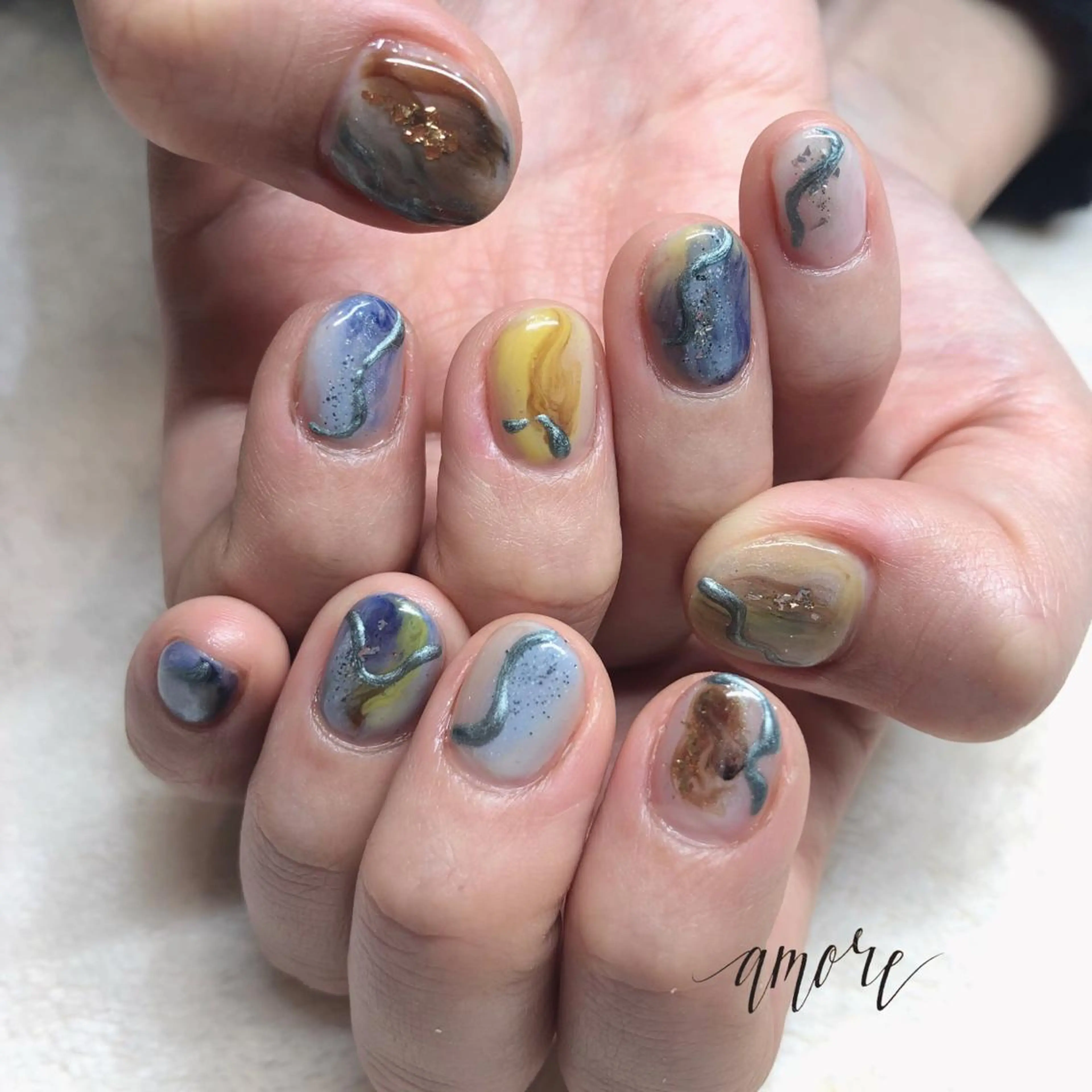 ネイル ジェルネイル ミラーネイル ニュアンスネイル You kyehwaのネイルデザイン