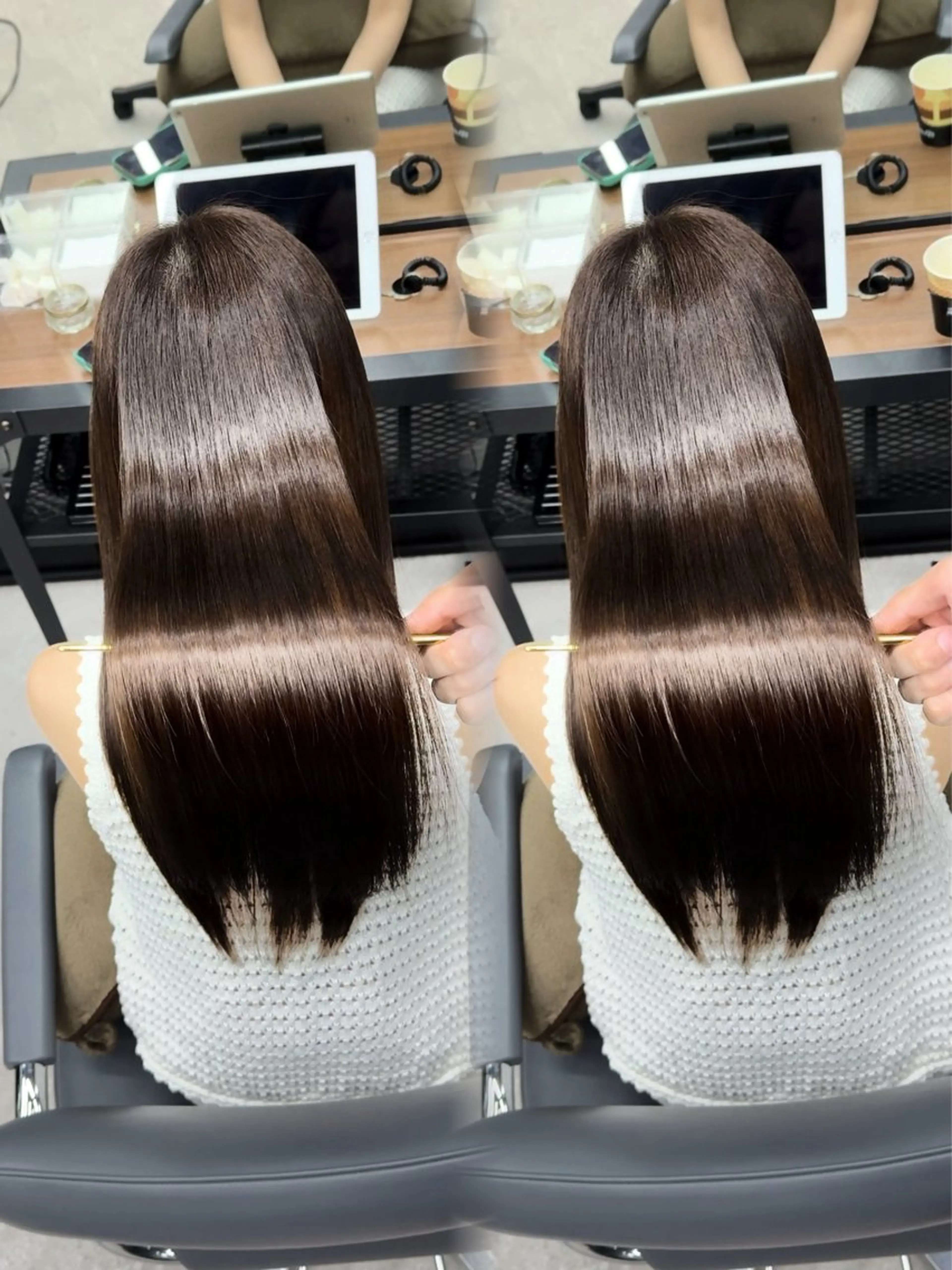 ロング 髪質改善 縮毛矯正 カット ヘアカラー 縮毛矯正 トリートメント 髪質改善／韓国風 恵比寿/Renのヘアスタイル