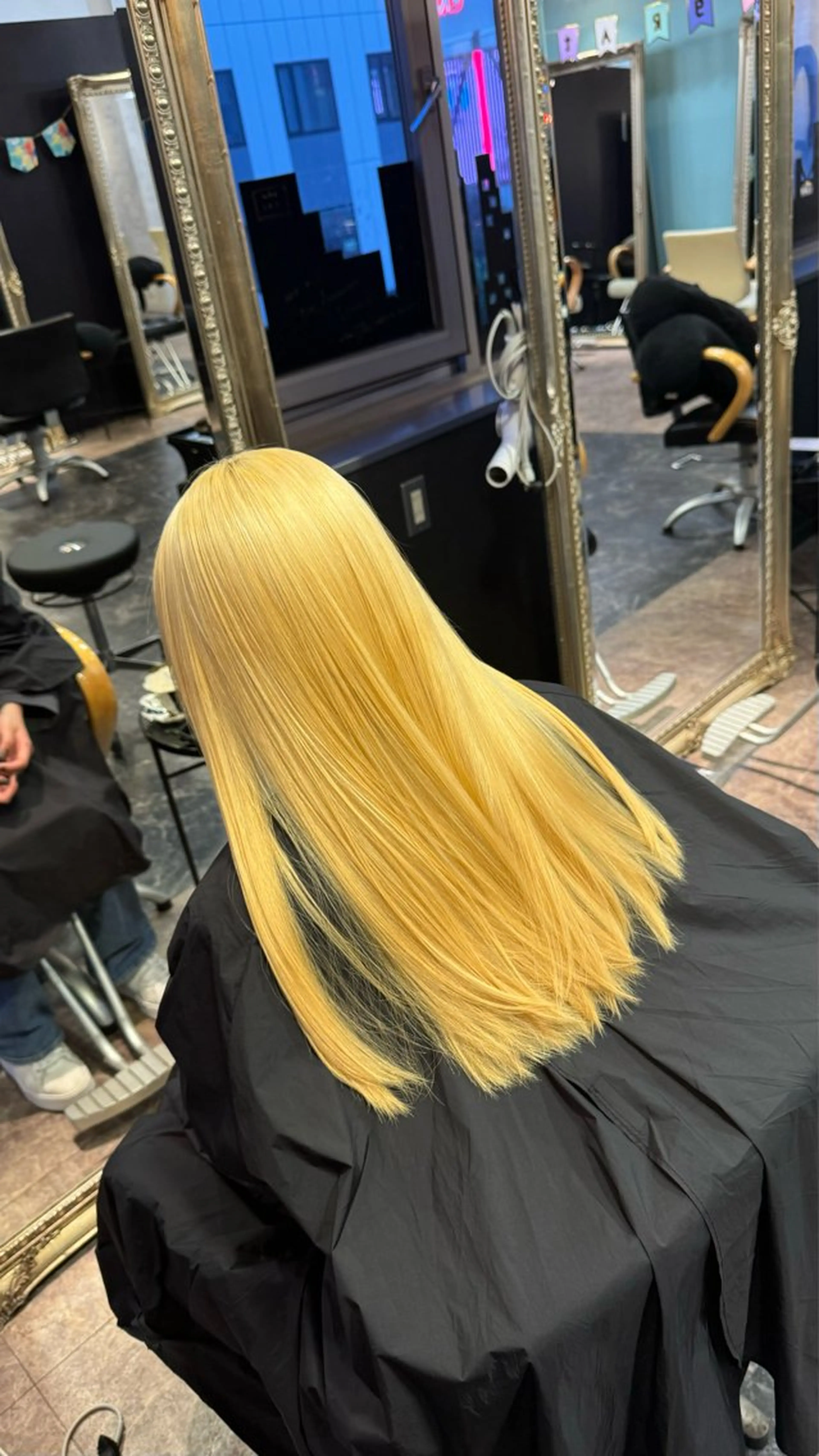 ロング カラー ブリーチ ブロンド ヘアカラー 店長 ハイトーン× 髪質改善/舘野 涼太のヘアスタイル