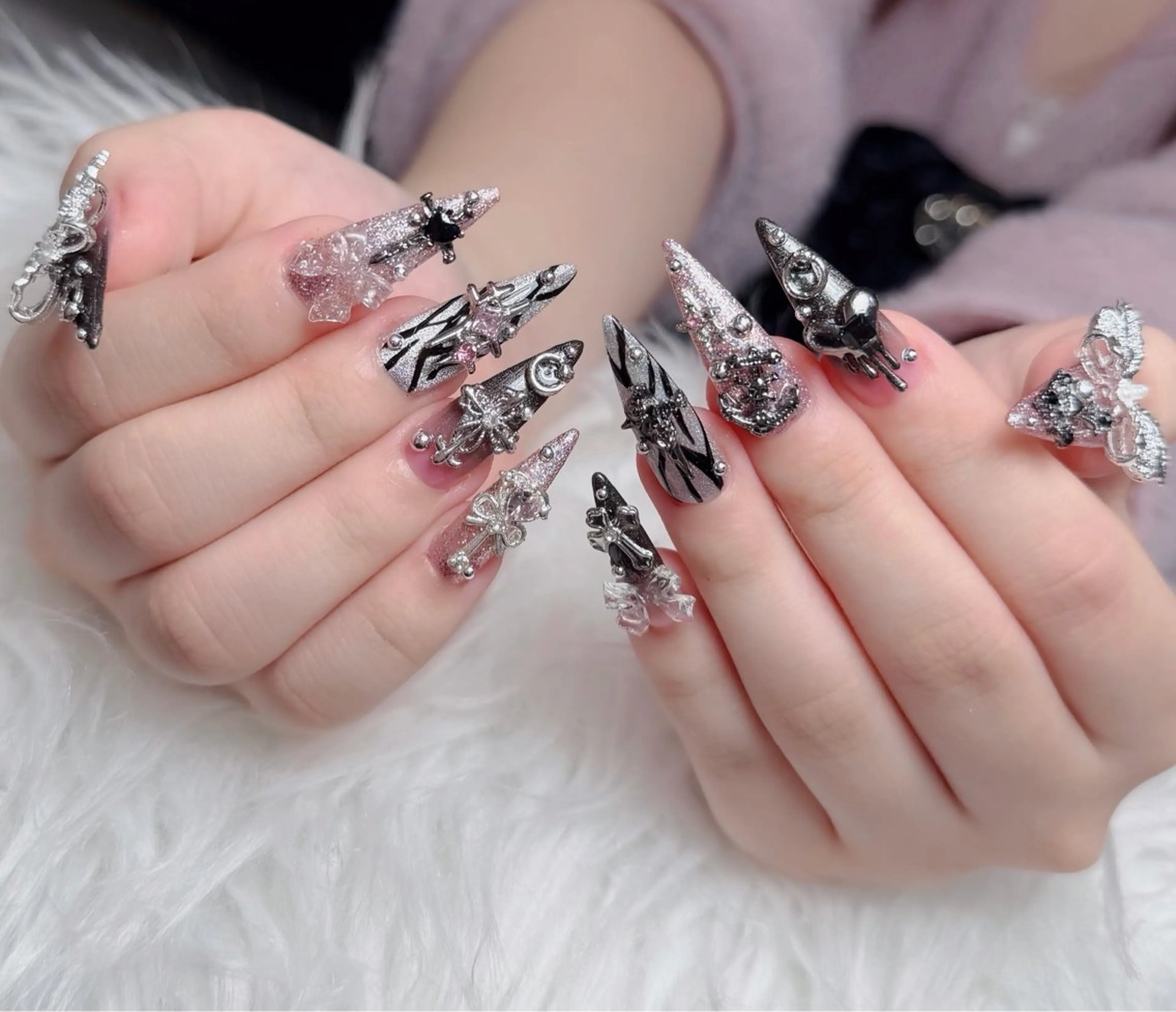 ネイル アートネイル フレンチネイル ジェルネイル 韓国ネイル マグネットネイル ハンドネイル Lenie Nail Okuboのネイルデザイン