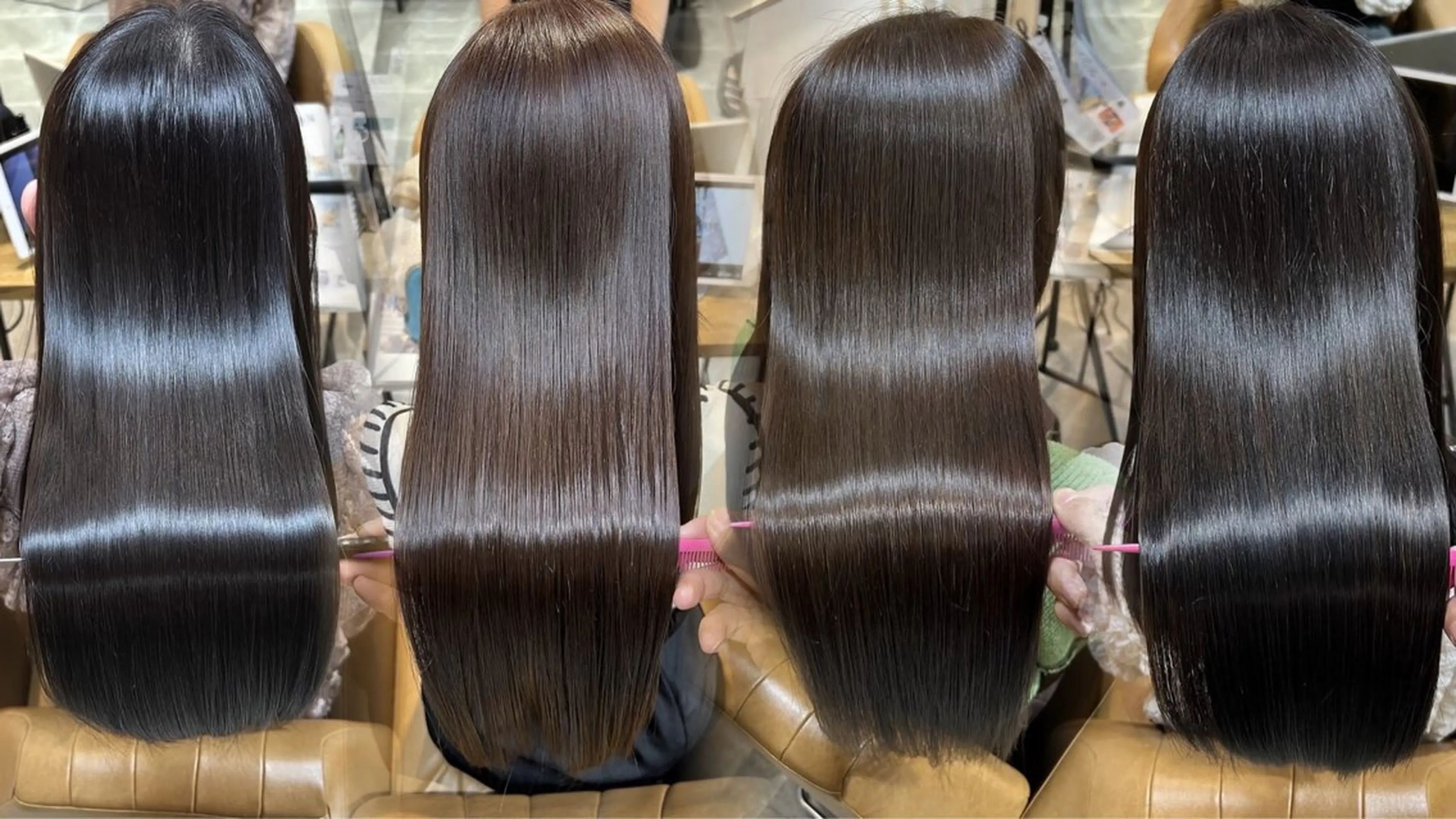 セミロング カラー カット 縮毛矯正 トリートメント ブリーチなし/韓国風 /レイヤー/山口のヘアスタイル