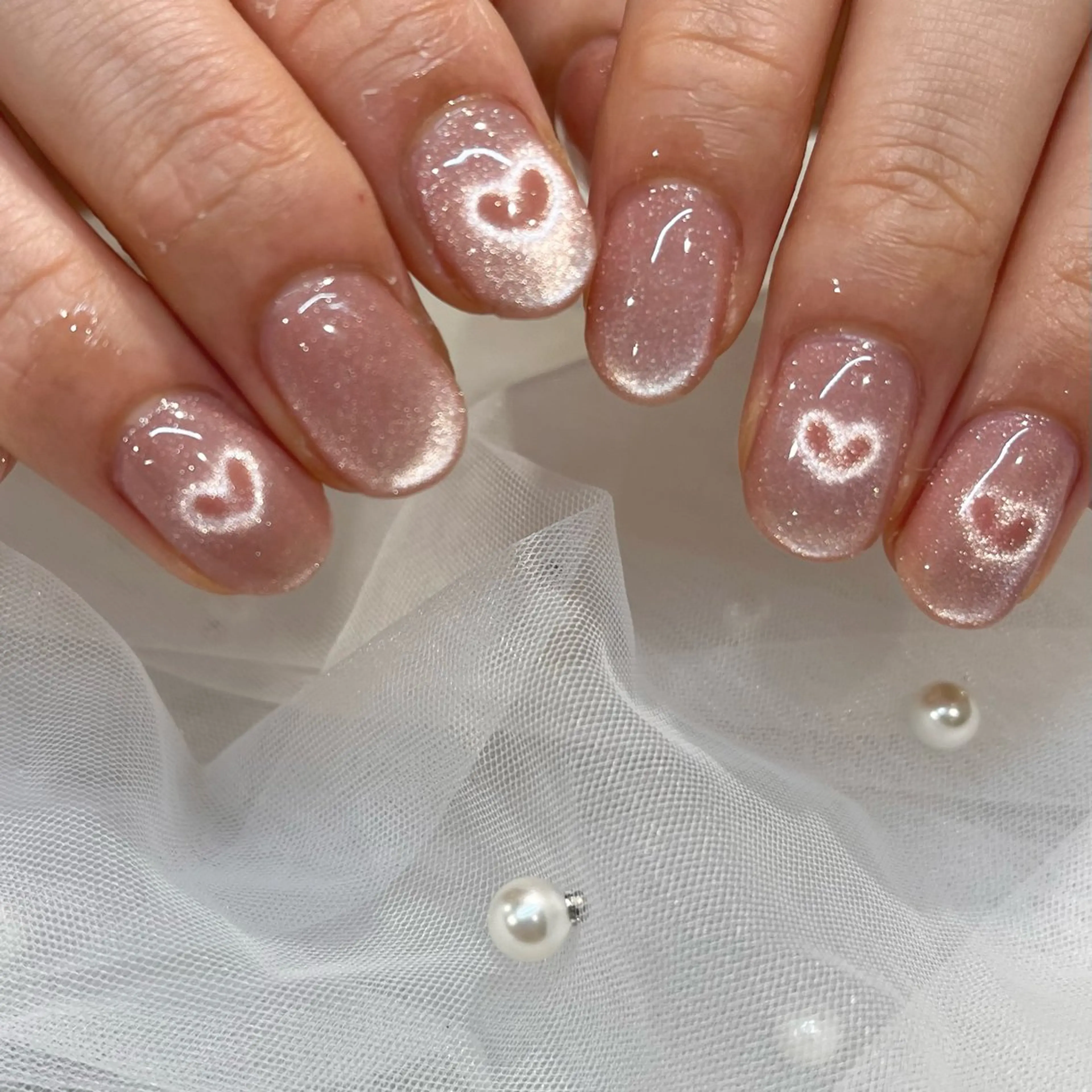 ネイル ハート 内田 里穂のネイルデザイン