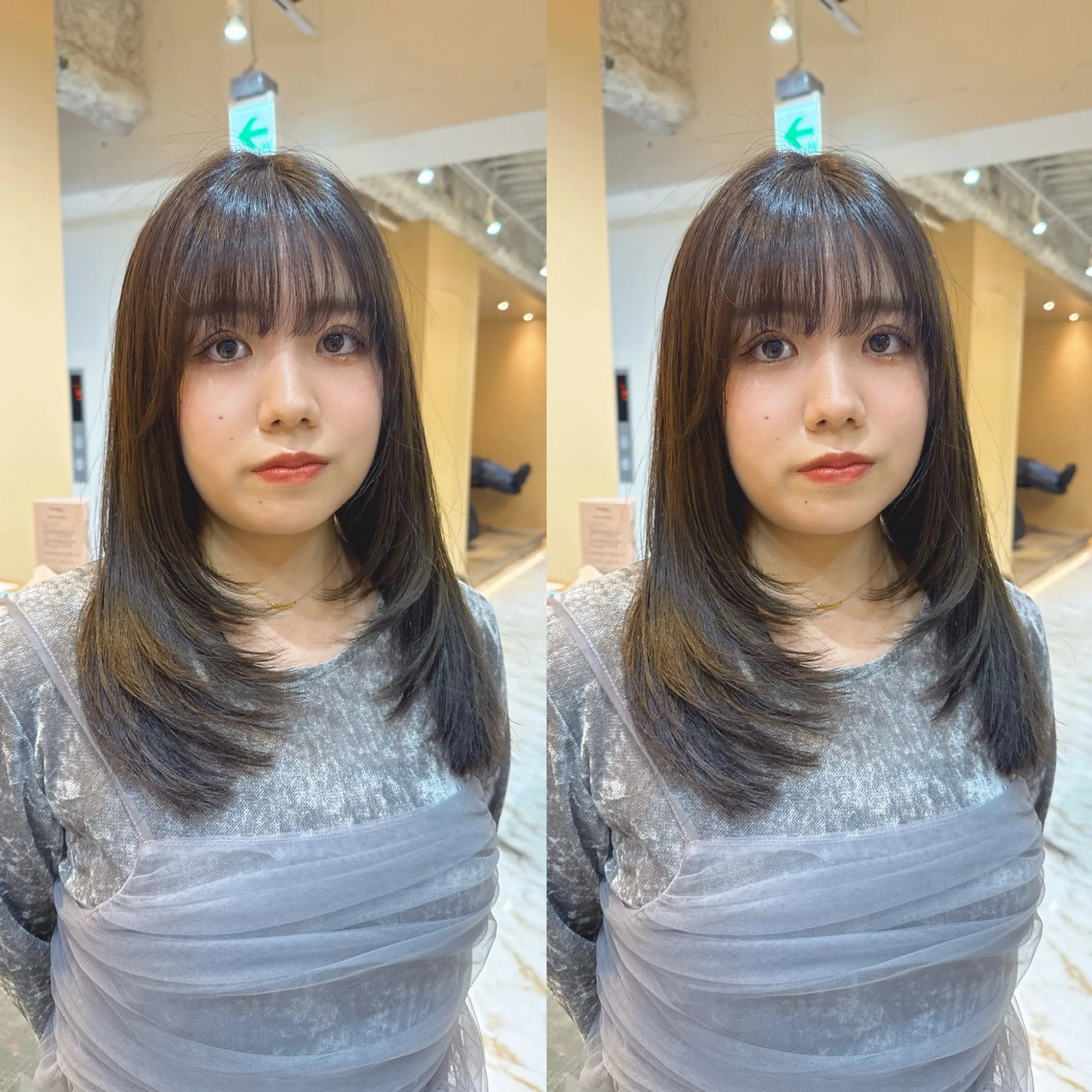 ミディアム カラー 透明感カラー レイヤーカット トリートメント カット 💕韓国レイヤー× 髪質改善 宮内諒のヘアスタイル