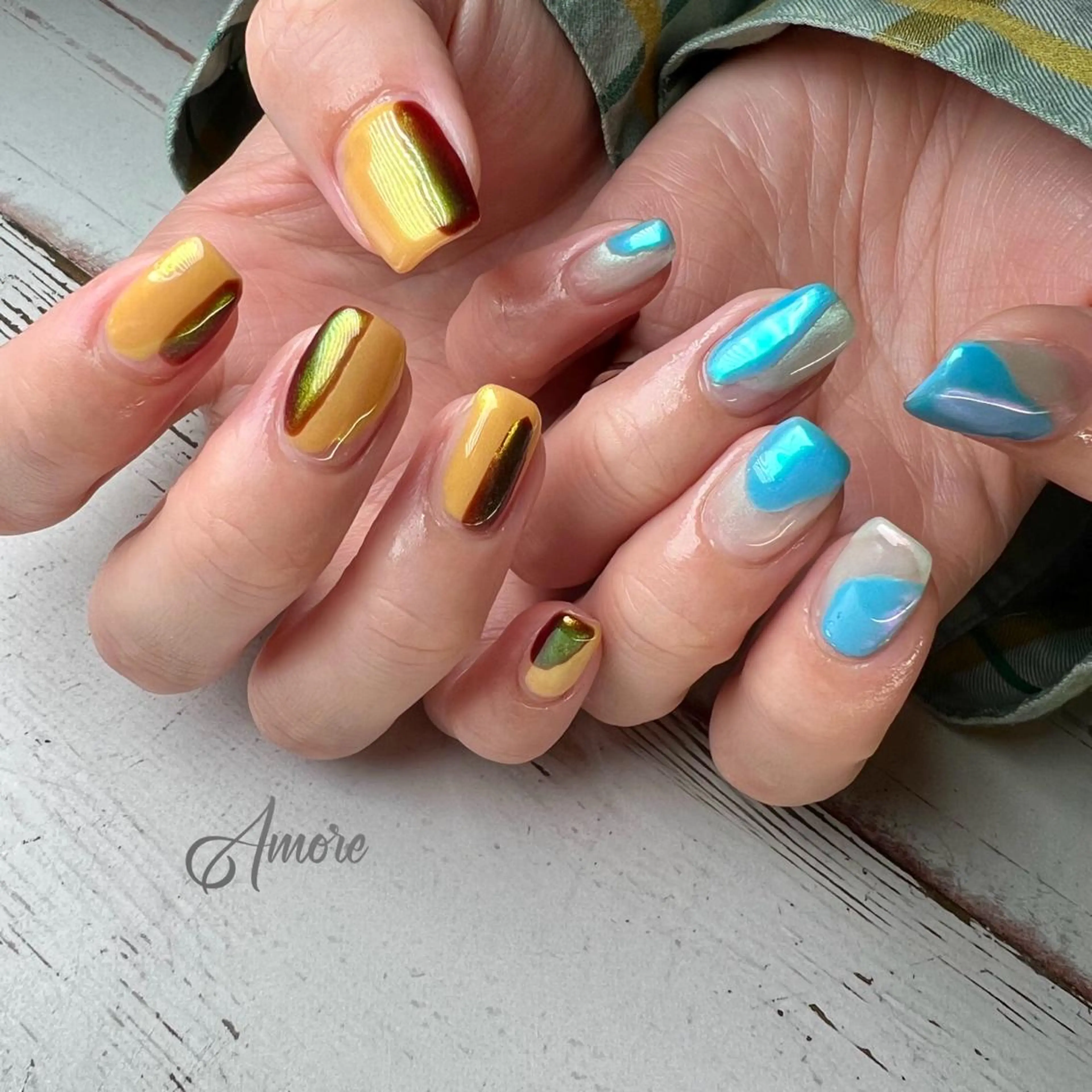 ネイル ジェルネイル 韓国ネイル ミラーネイル オフィスネイル パラジェル You kyehwaのネイルデザイン