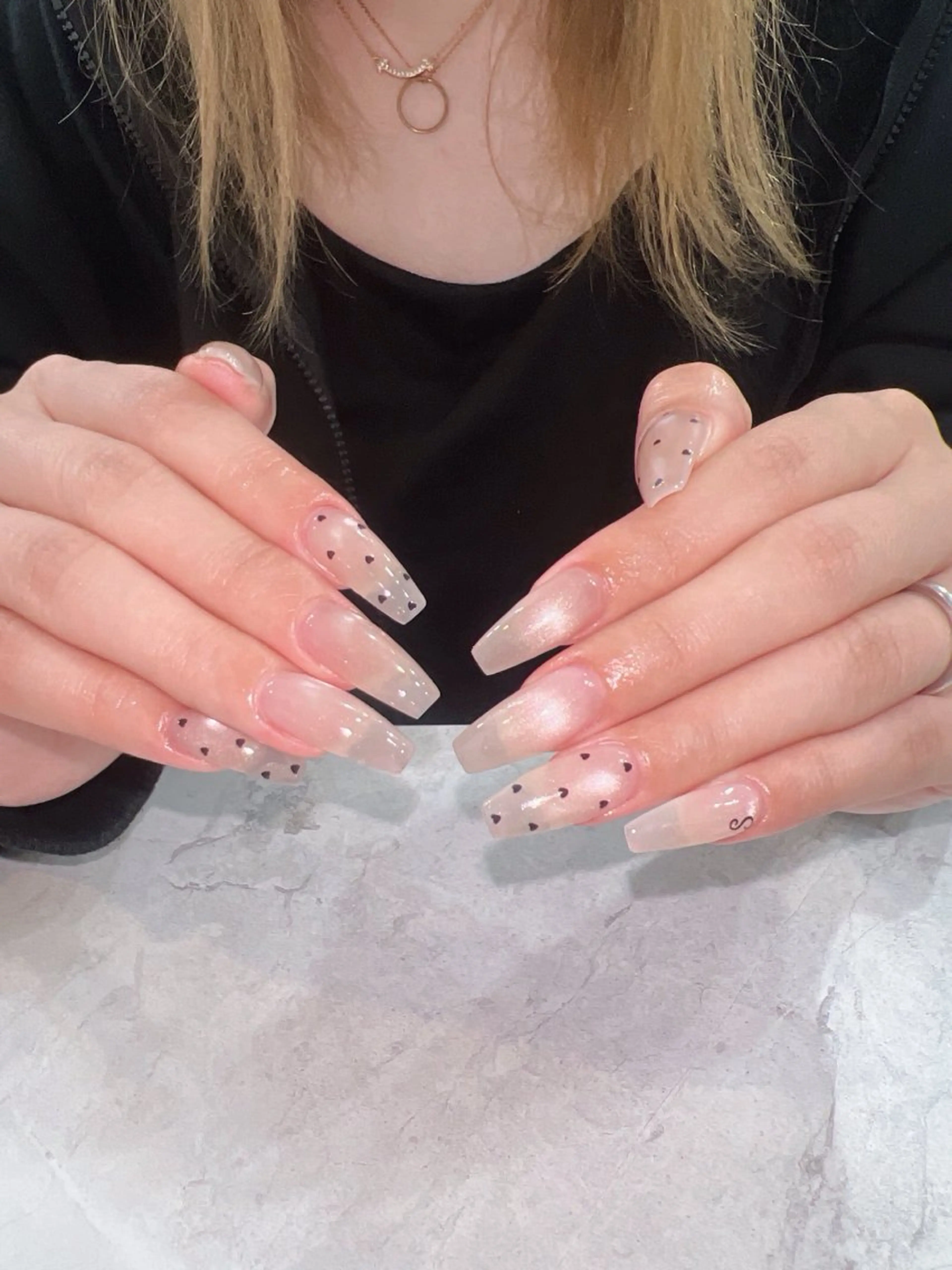 ネイル オーロラネイル ボルドー ブラウン 氷ネイル・うるうるネイル キラキラネイル ハンドネイル Sora  Nail 長さ出し専門店のネイルデザイン