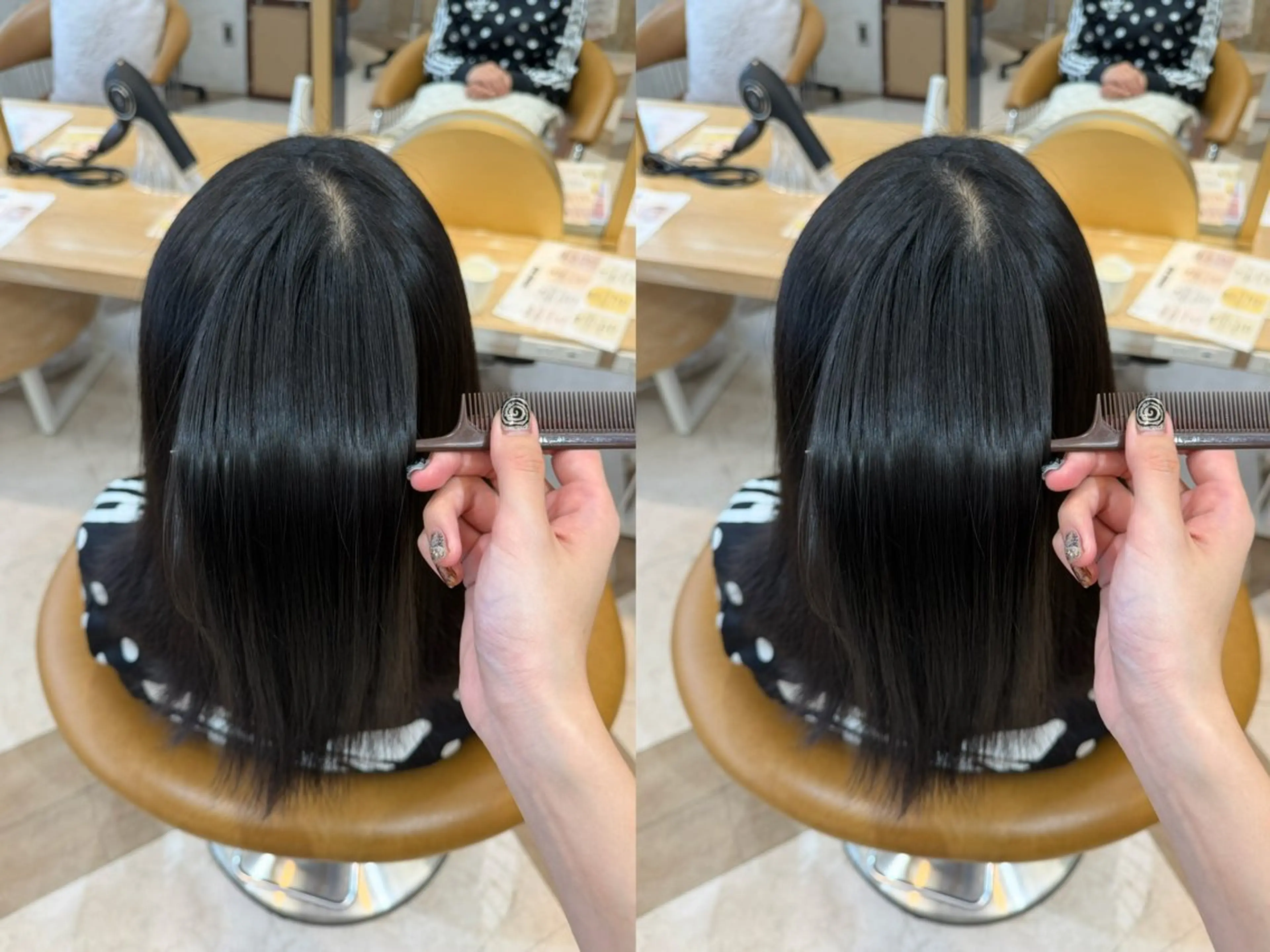 セミロング 縮毛矯正 橋本 りくのヘアスタイル