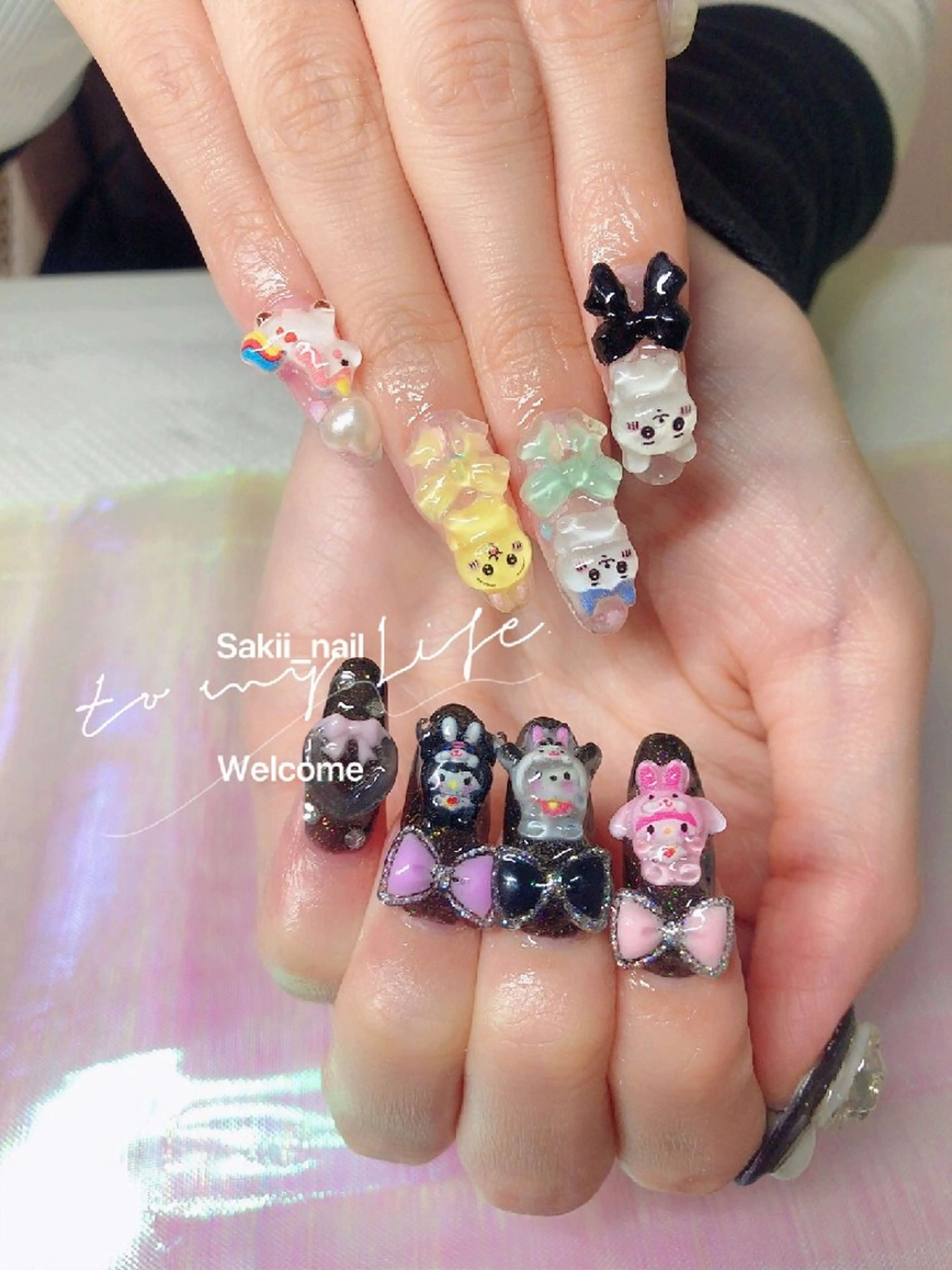 ネイル 長さ出し 夏ネイル ネイルチップ sakii_nail 池袋のネイルデザイン