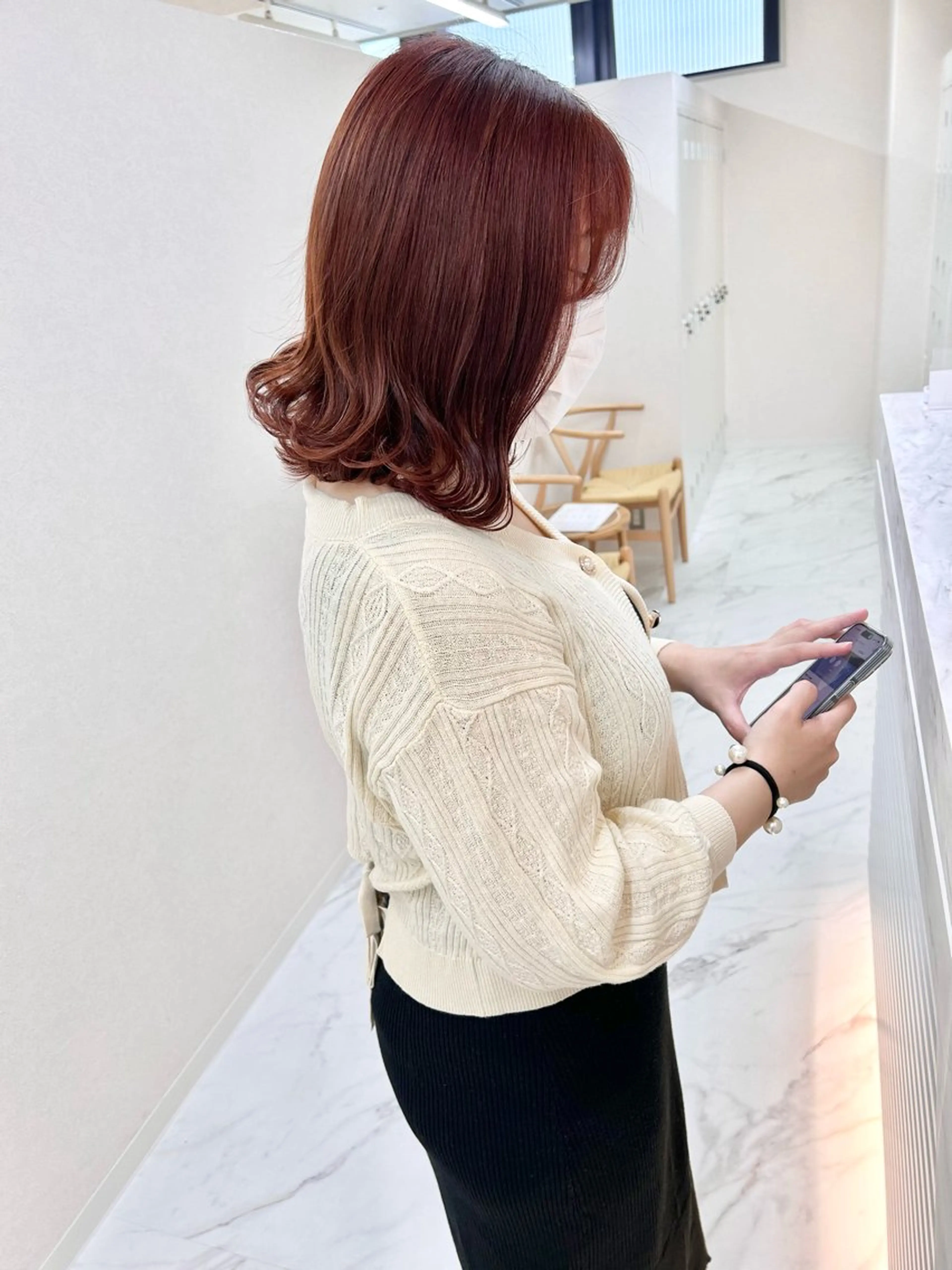 ミディアム カラー ブラウンカラー ピンクカラー ピンクブラウン カット ヘアカラー トリートメント Saori / さおりのヘアスタイル