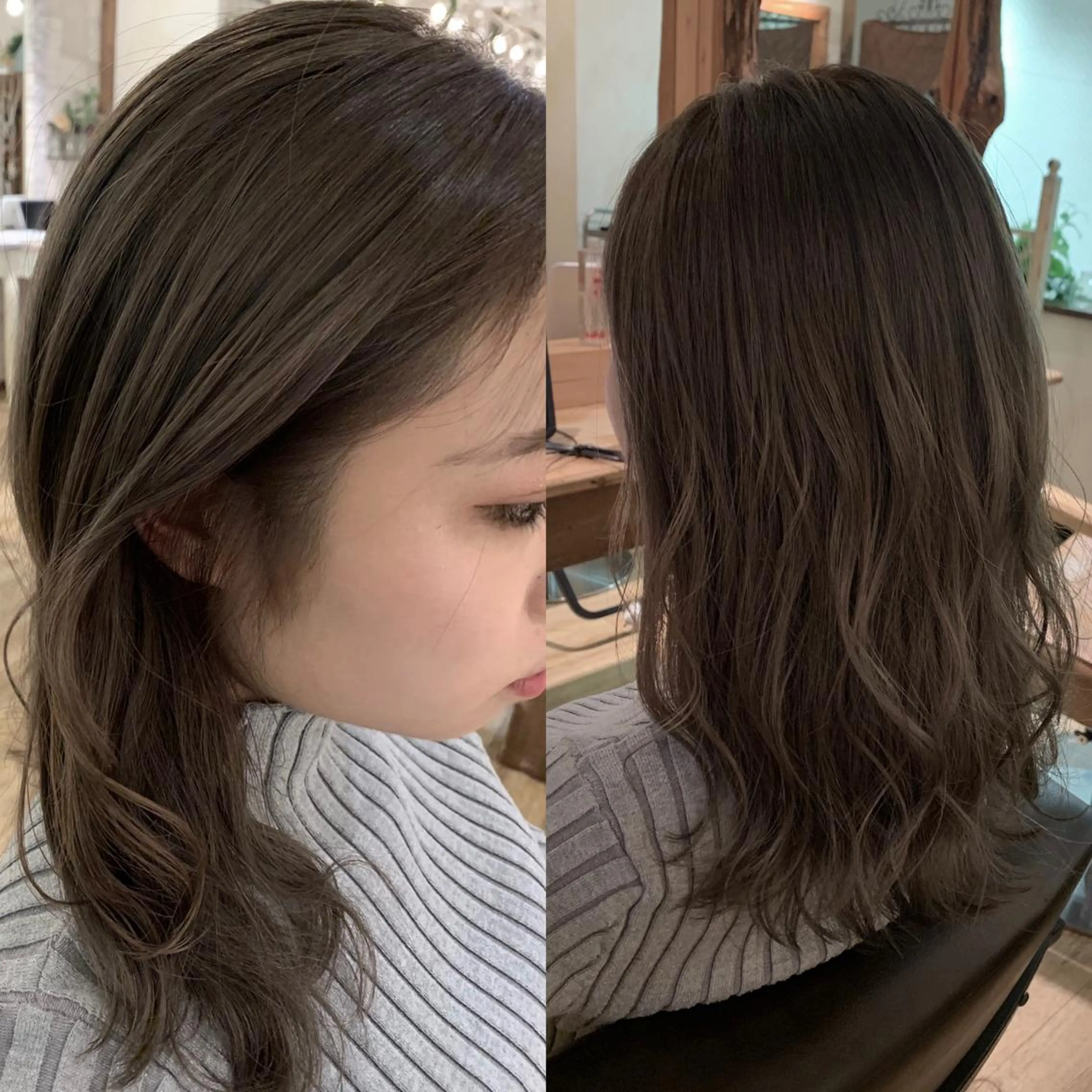 ミディアム カラー アッシュ ベージュカラー ブリーチ ヘアカラー トリートメント 田村和範/似合わせ カラー/髪質改善のヘアスタイル