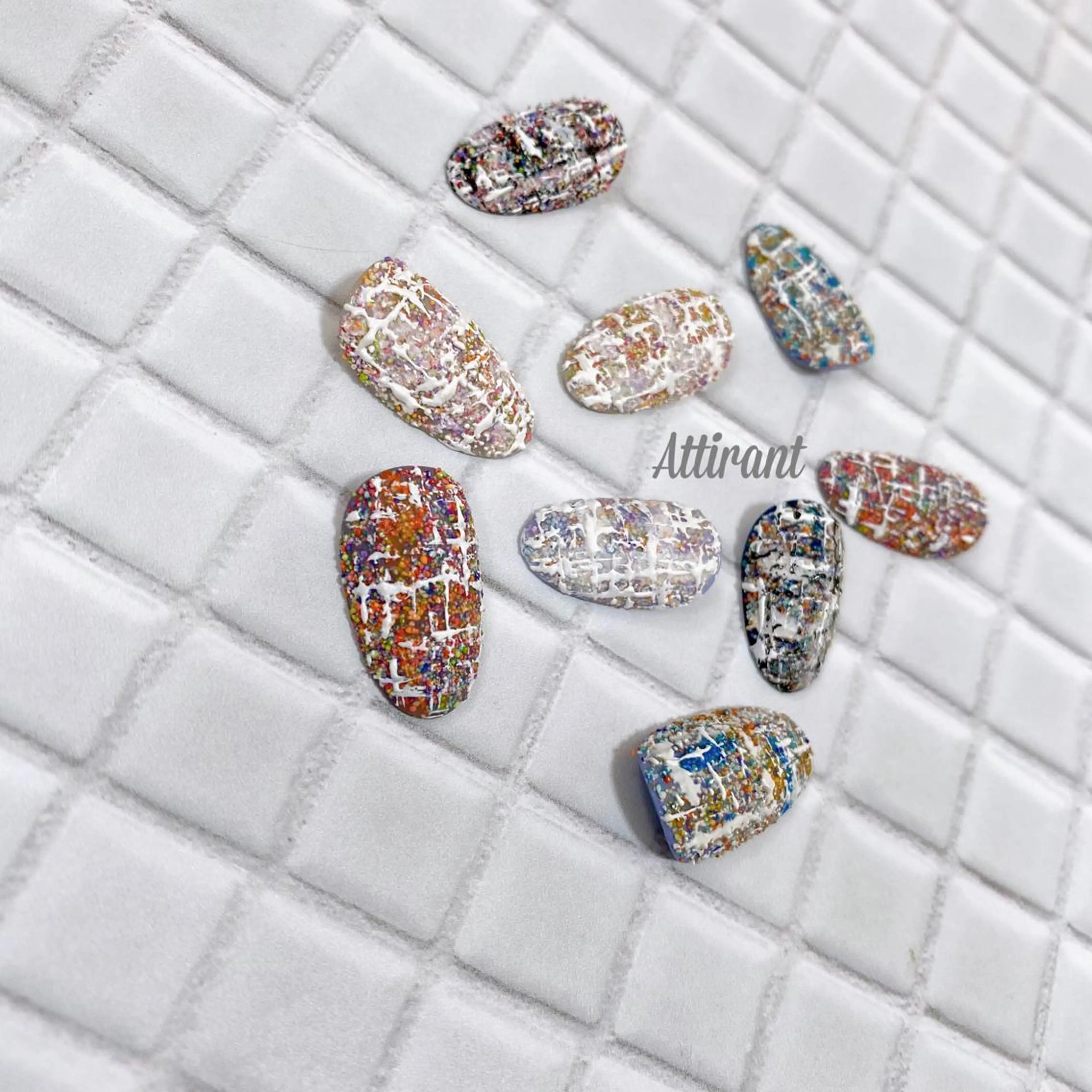 ネイル ツイードネイル ハンドネイル ネイルサロン アティロンのネイルデザイン