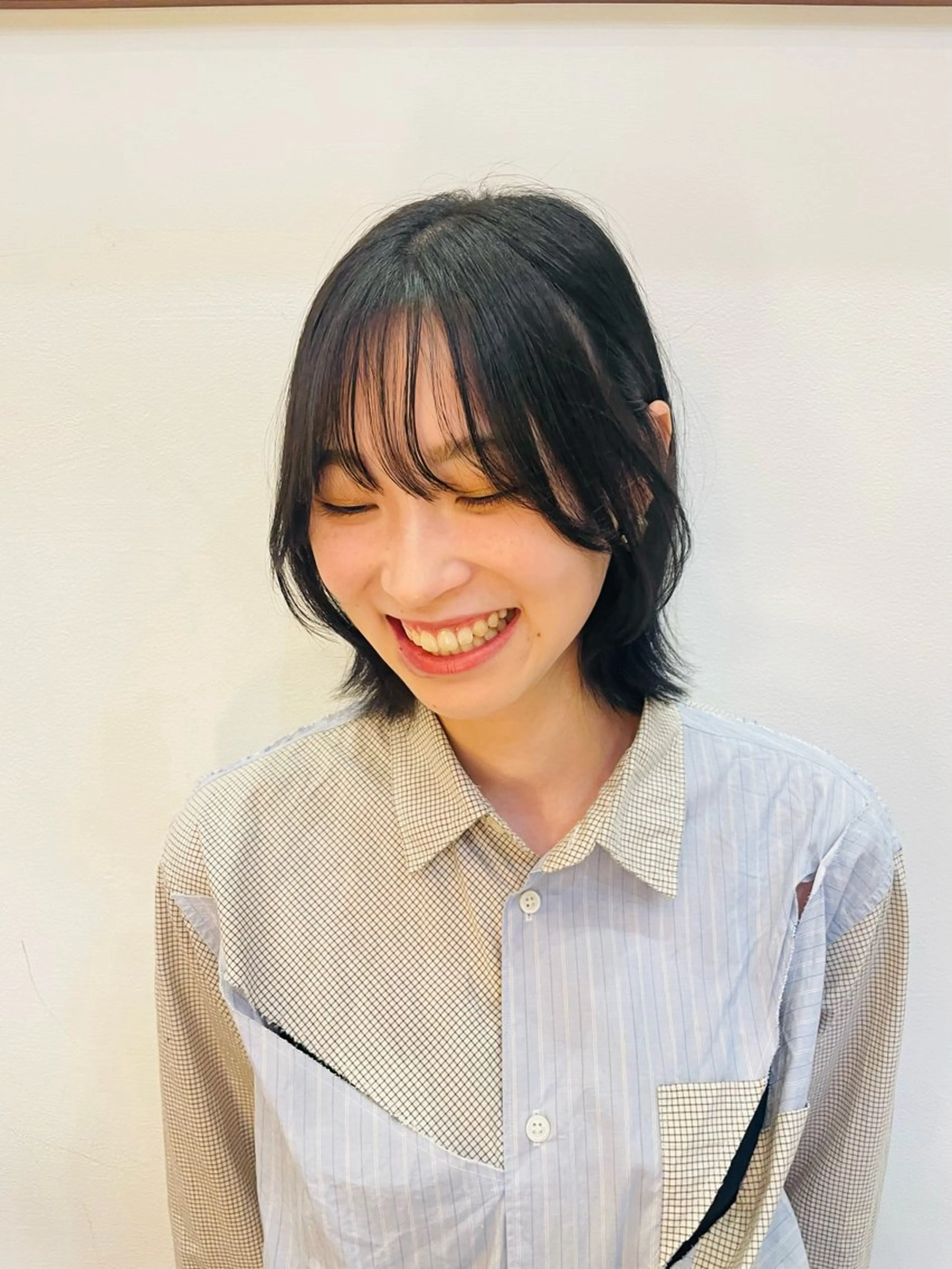 カラー 黒髪 ブルーカラー ブルーブラック ヘアカラー 🍑おおしまくるみ 🍑暖色/ボブのヘアスタイル