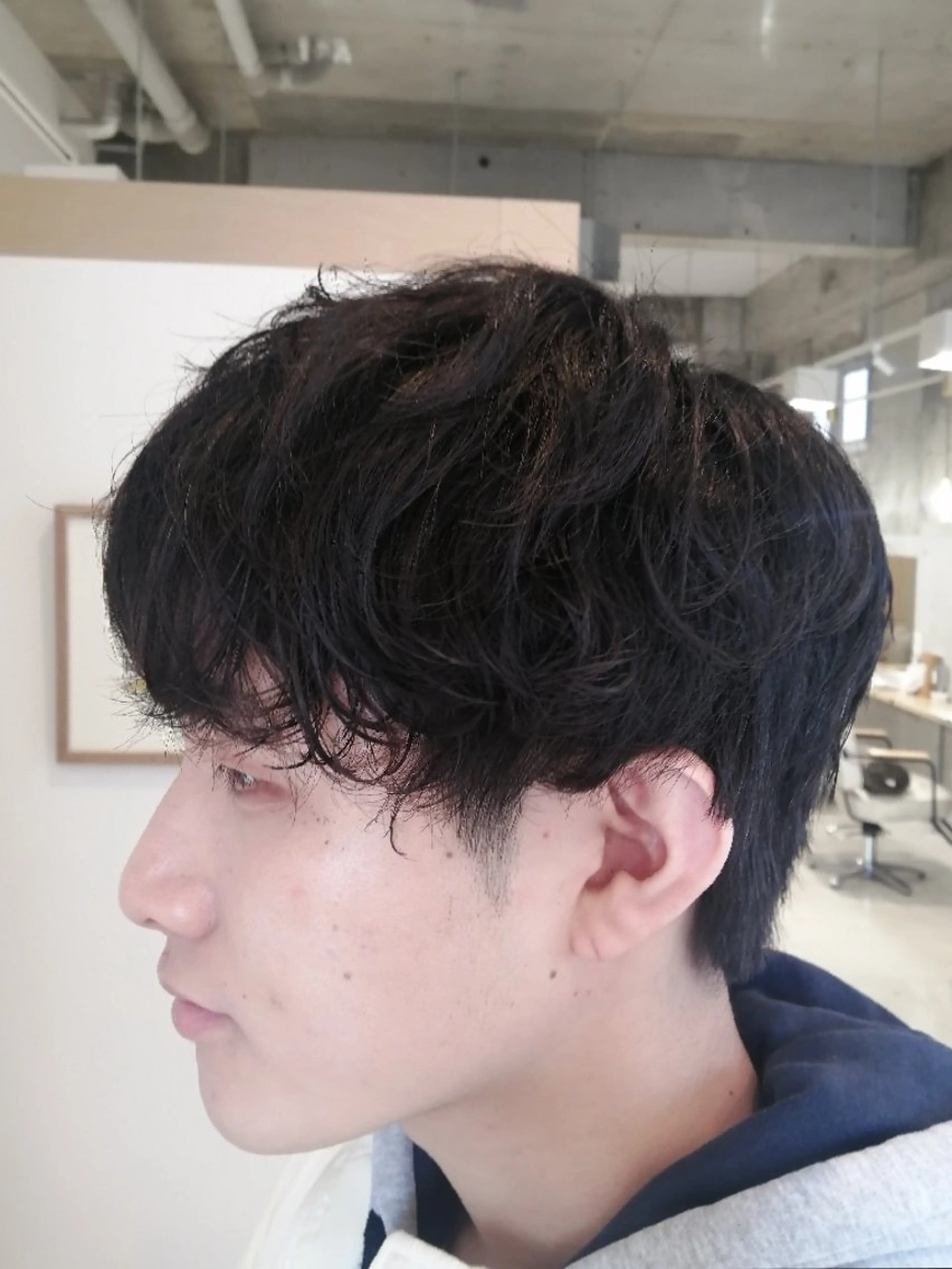 ショート パーマ メンズ メンズパーマ ニュアンスパーマ カット パーマ 藤原仁美/レイヤー /透明感カラーのヘアスタイル