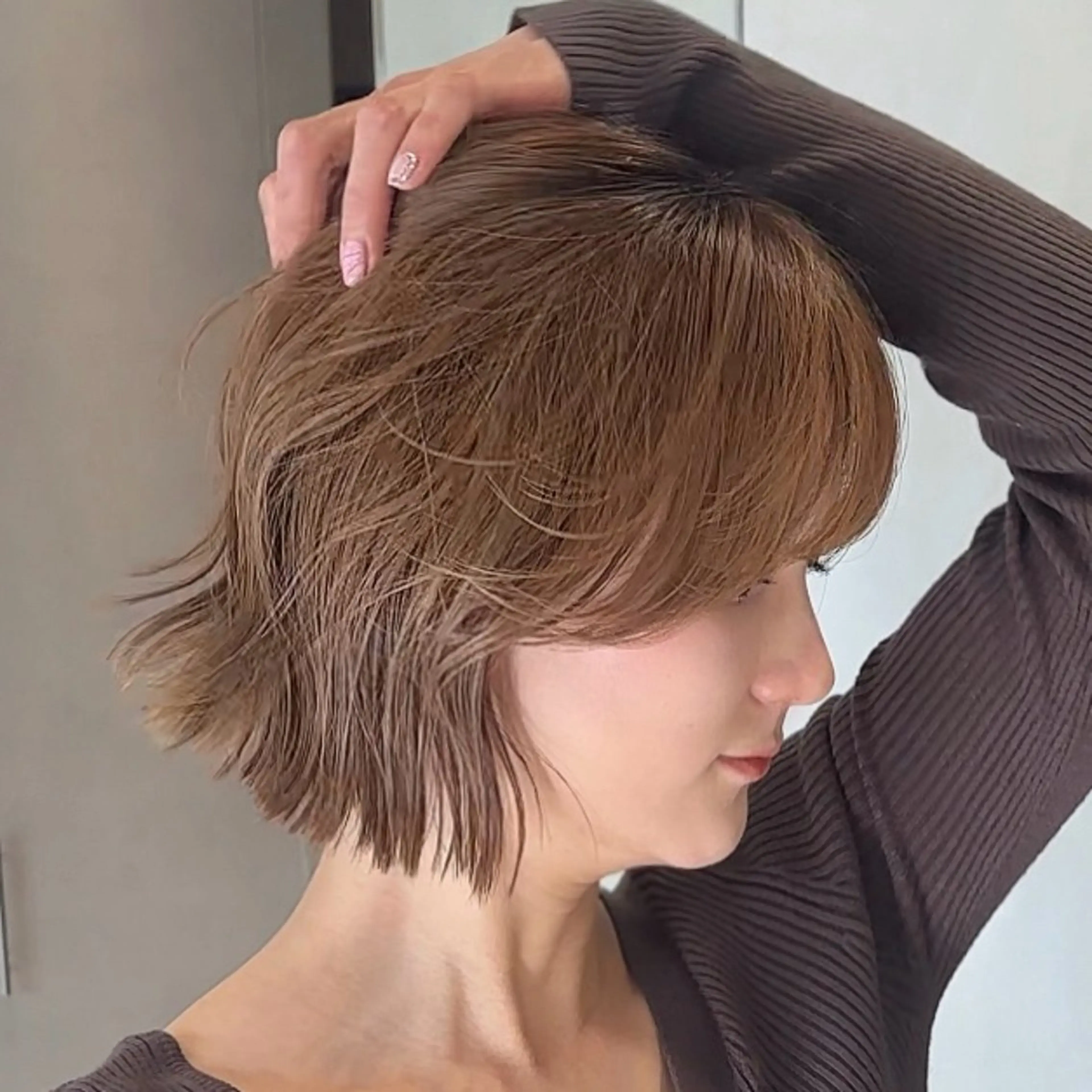 ショート カラー カット ヘアカラー トリートメント 原宿/韓国ボブ /くびれボブ/優希のヘアスタイル