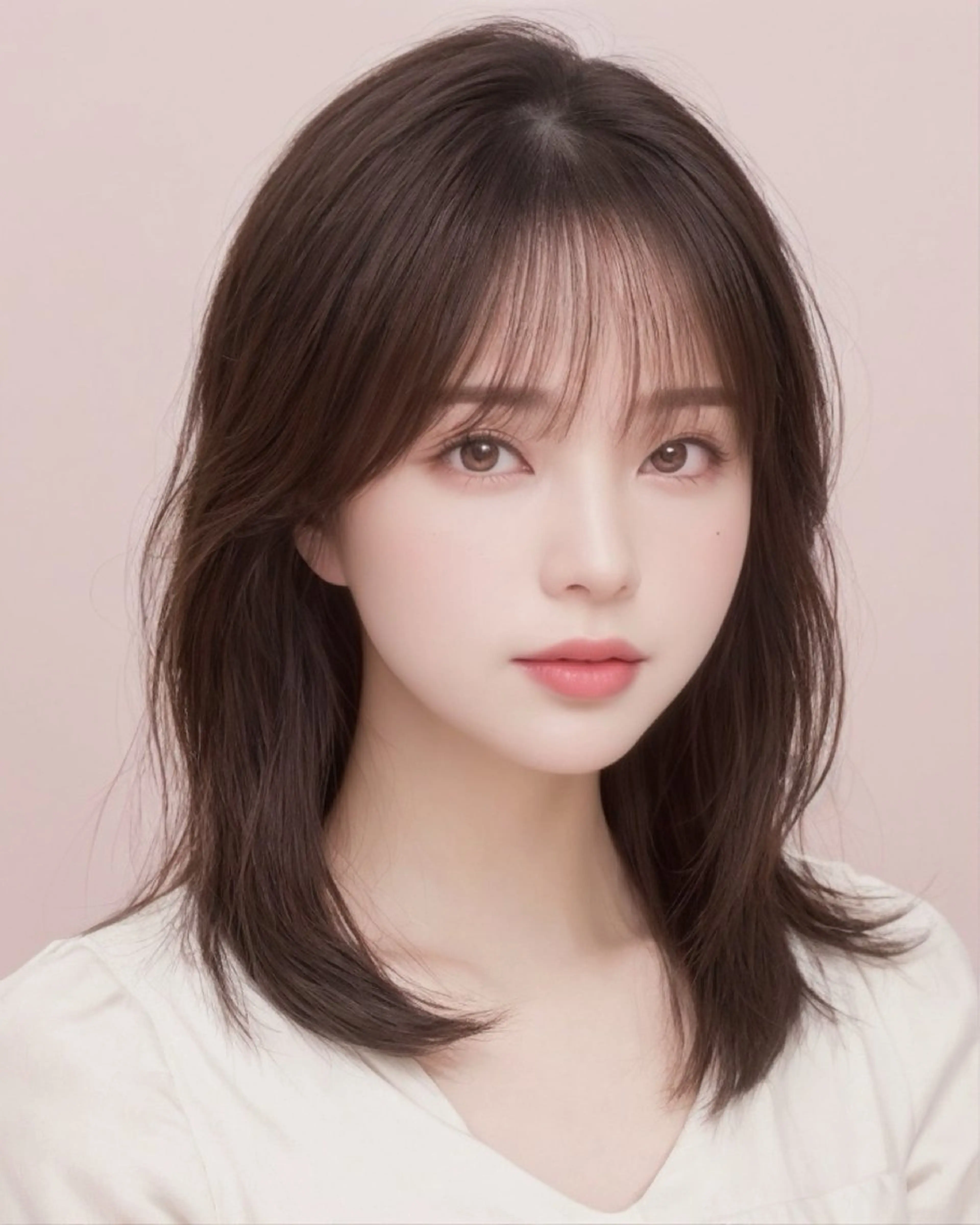 ミディアム 中顔面短縮 顔まわり新田大翔のヘアスタイル