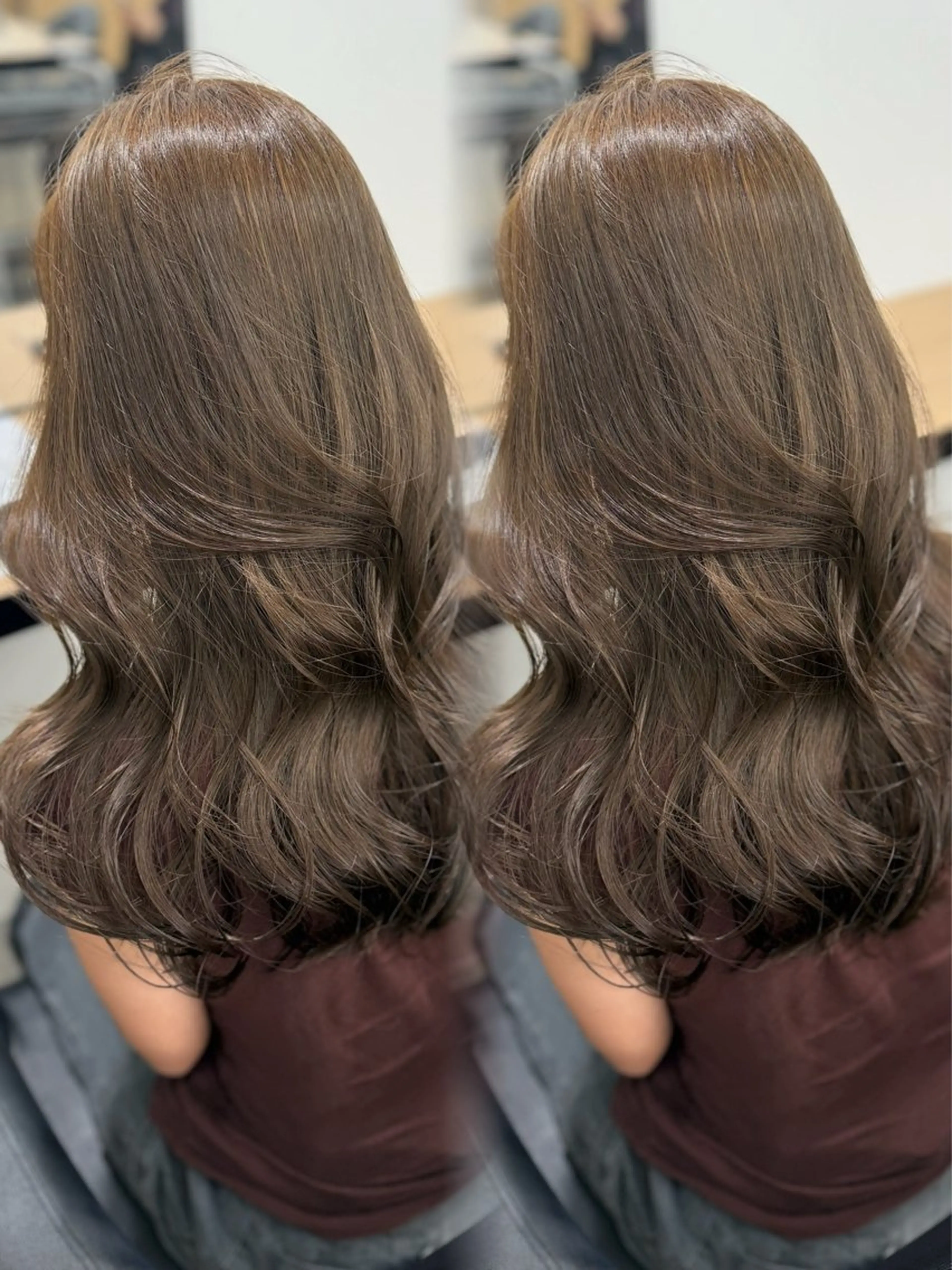 ロング カラー ベージュカラー ブリーチ ダブルカラー ブリーチなしカラー オリーブベージュ カット ヘアカラー トリートメント レイヤーカット/ 髪質改善/TERUのヘアスタイル