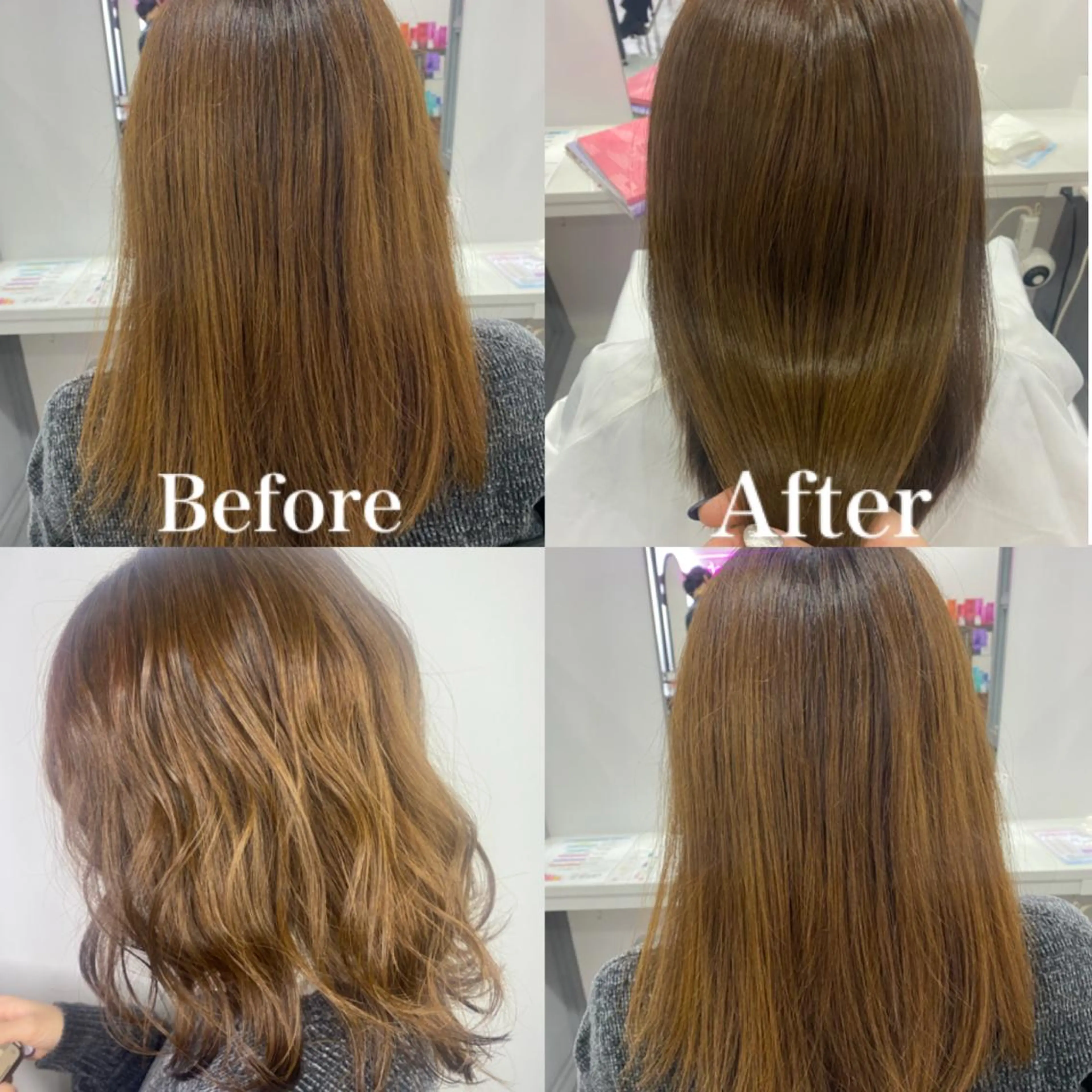 ミディアム カラー ベージュカラー カット ヘアカラー トリートメント 髪質改善×矯正🫧 韓国ヘアasamiのヘアスタイル