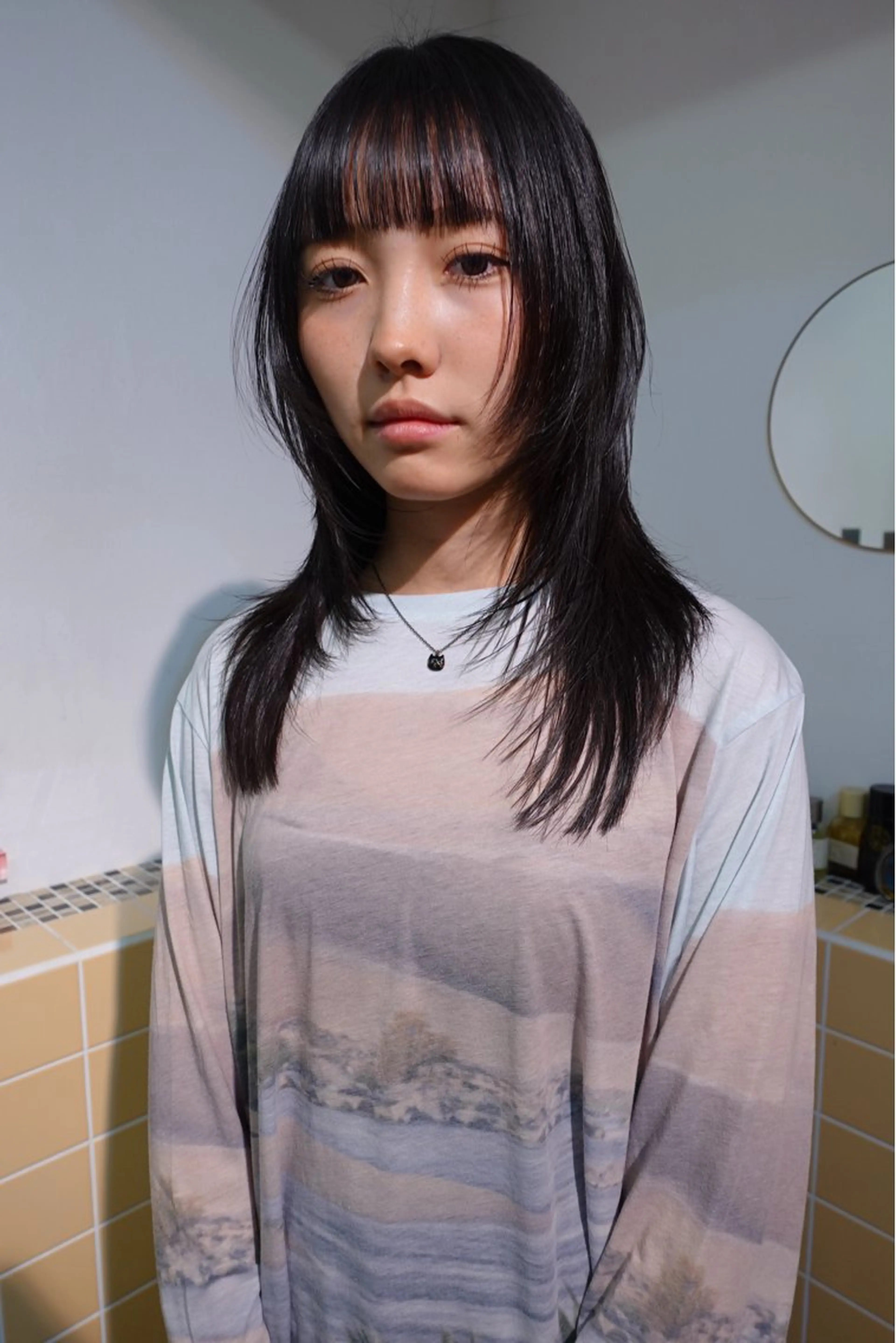 セミロング カット sakura🌸 レイヤー/韓国ヘアのヘアスタイル